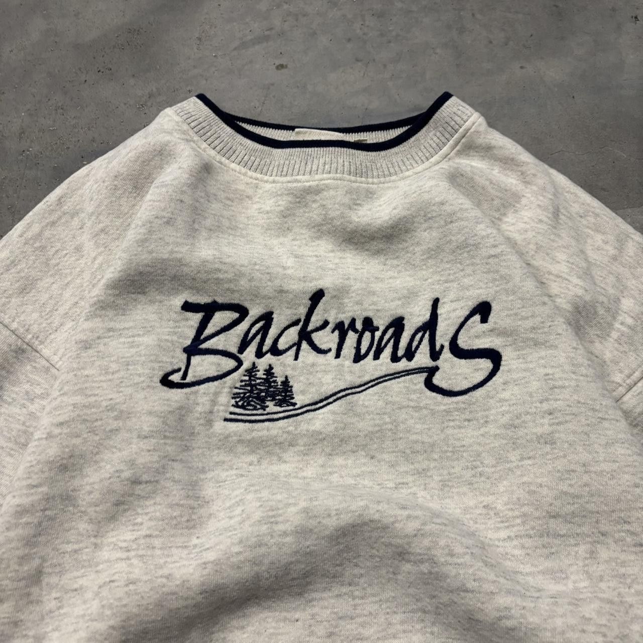 Japanese Brand × Vintage Crazy Vintage 90s Grey Backroads Embroidered Spellout Essential Crewneck! Size US XL / EU 56 / 4 - 2 Thumbnail