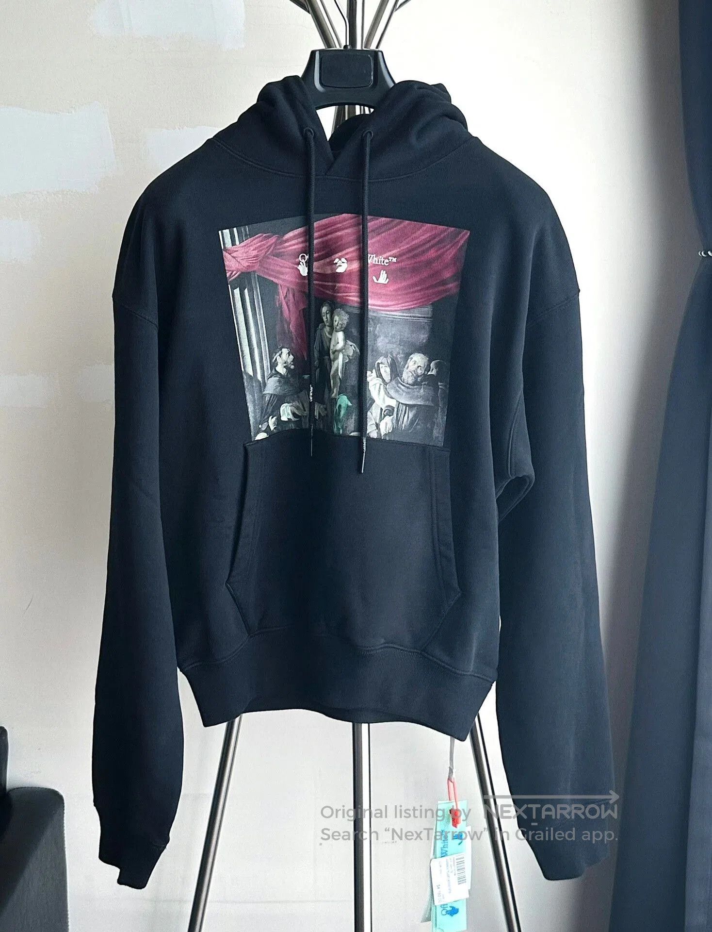 Balenciaga OFF-WHITE Printed Hooded Sweatshirt. Size US S / EU 44-46 / 1 - 1 Thumbnail