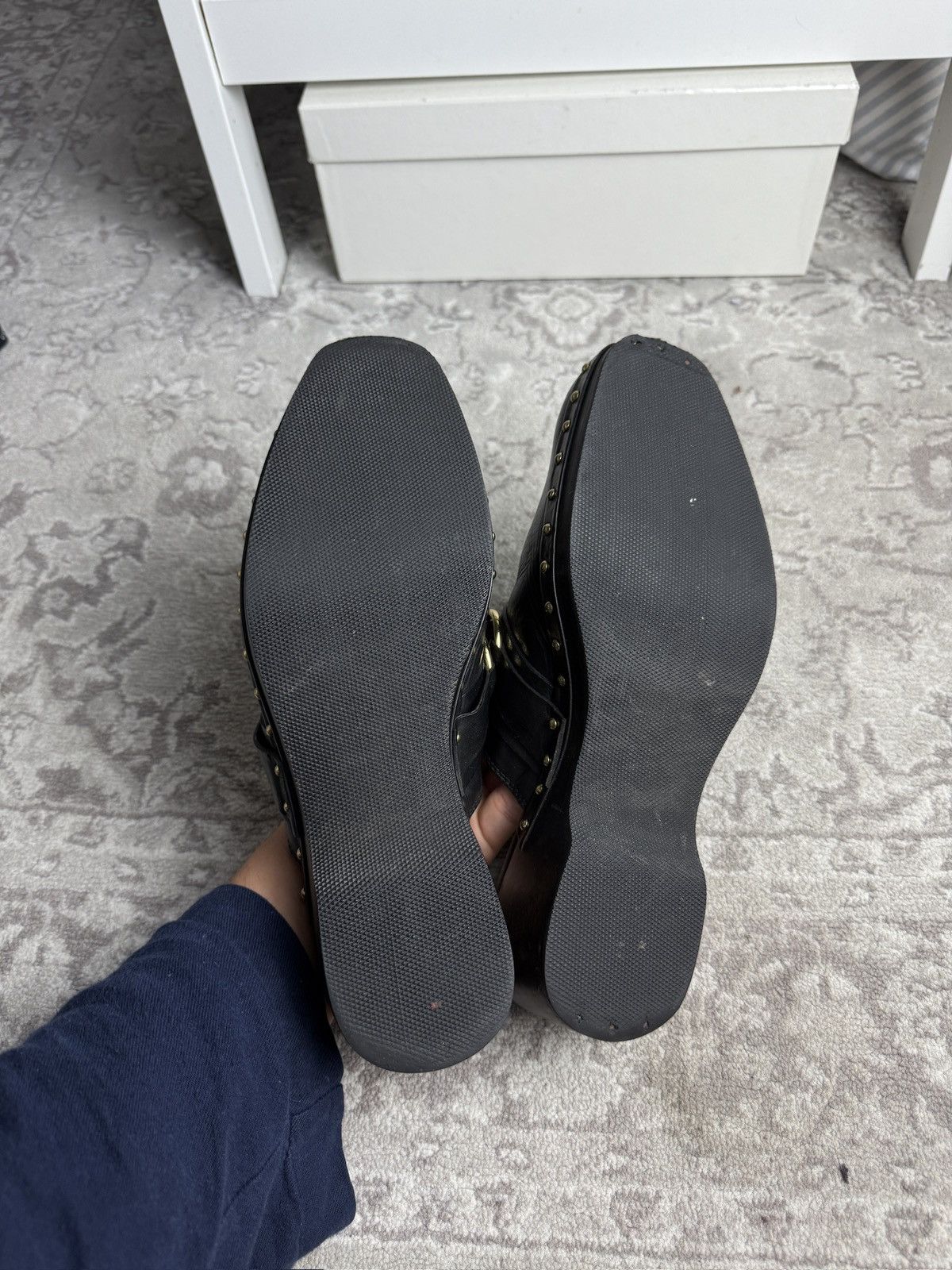 Gucci Gucci black horsebit leather clogs mules US10 designer luxury Size US 10 / EU 43 - 8 Thumbnail