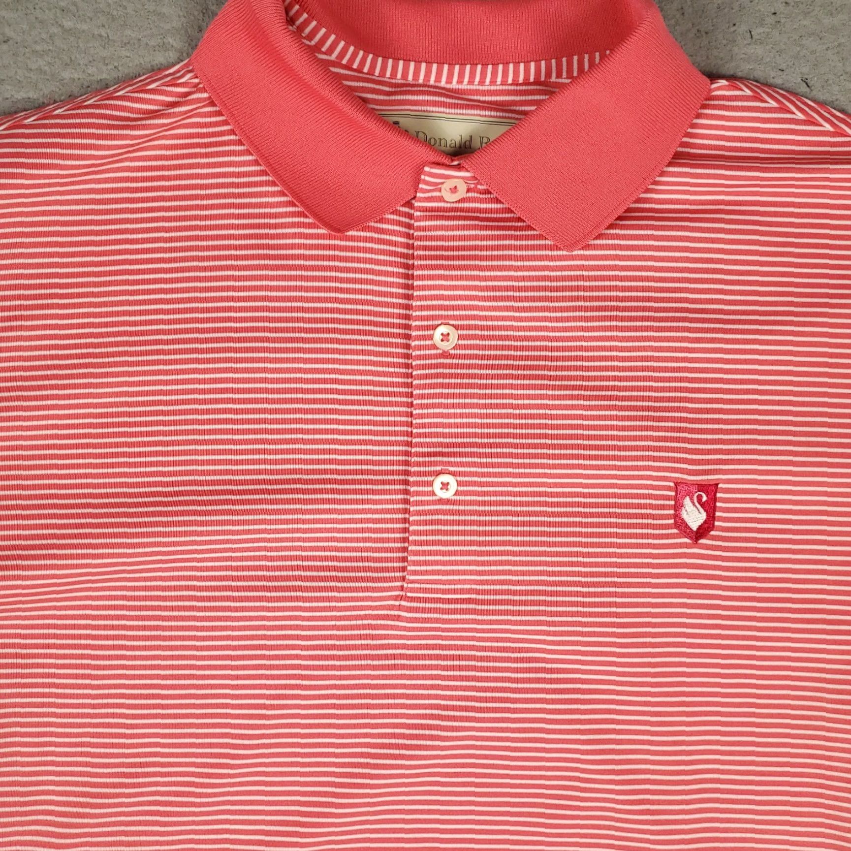 Vintage Donald Ross Polo Shirt Men Size M Pink Striped Short Sleeve Golf Casual Dinner Modern Preppy Mens Size US M / EU 48-50 / 2 - 2 Thumbnail