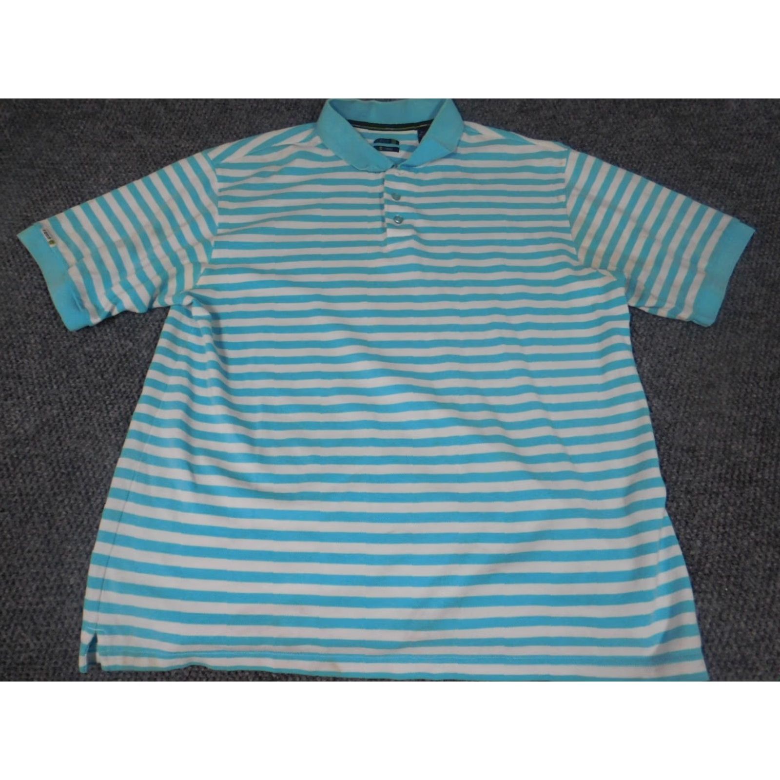 Izod IZOD Polo Shirt XL Blue Striped Logo Mens Short Sleeve Collared Classic Golf Shirt Size US XL / EU 56 / 4 - 2 Thumbnail