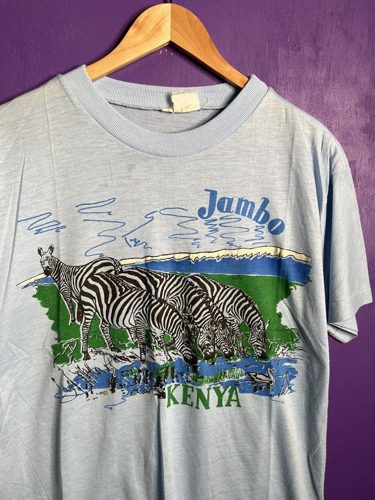 Vintage Vintage 80s Jambo Kenya zebras t-shirt Size US L / EU 52-54 / 3 - 3 Thumbnail