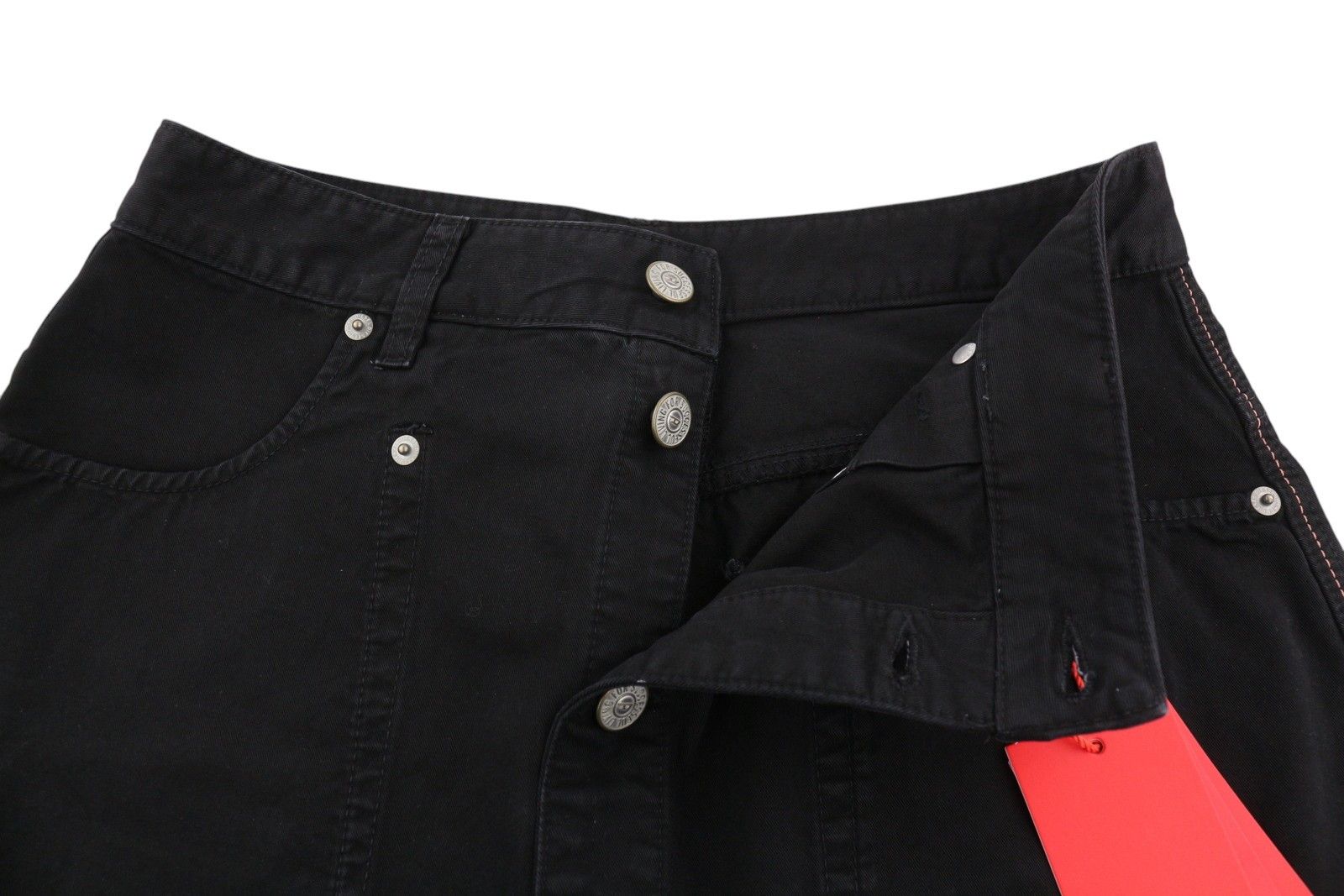 Diesel O-BEIGE W29 Black Twill Button A-Line Mini Skirt 41320 Size 29" - 4 Thumbnail