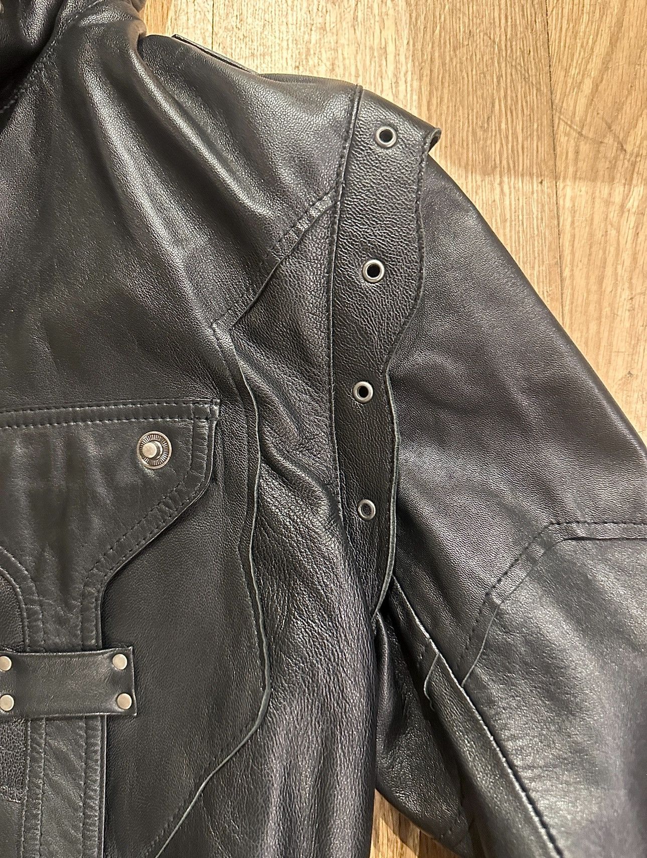 Yasuyuki Ishii Hooded Leather Jacket