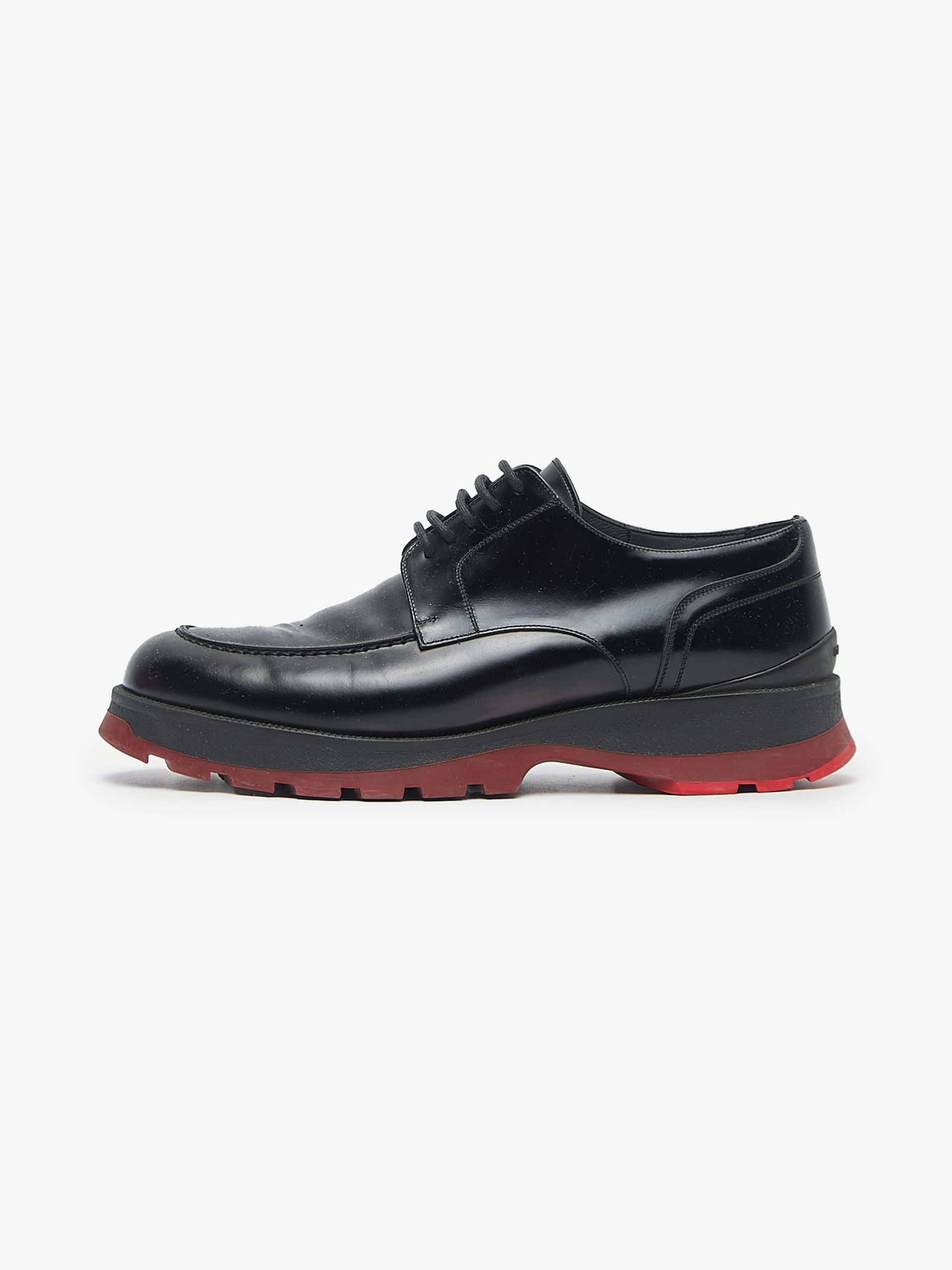 image of Dior Black Massive Red Sole Derby Shoes, Men's (Size 10)
