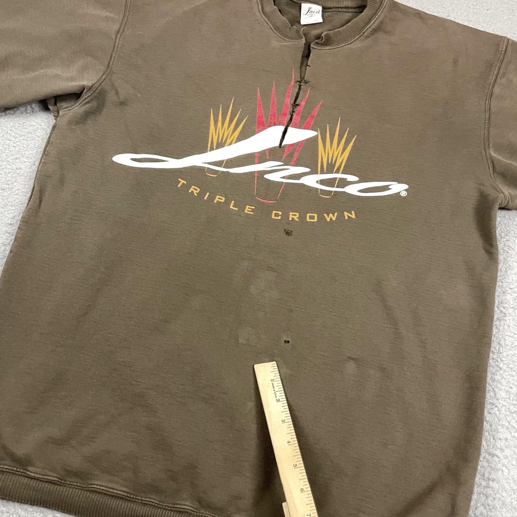 JNCO VINTAGE JNCO Sweatshirt Mens XL Brown Cut Off Short Sleeve Altered Triple Crown Size US XL / EU 56 / 4 - 7 Thumbnail