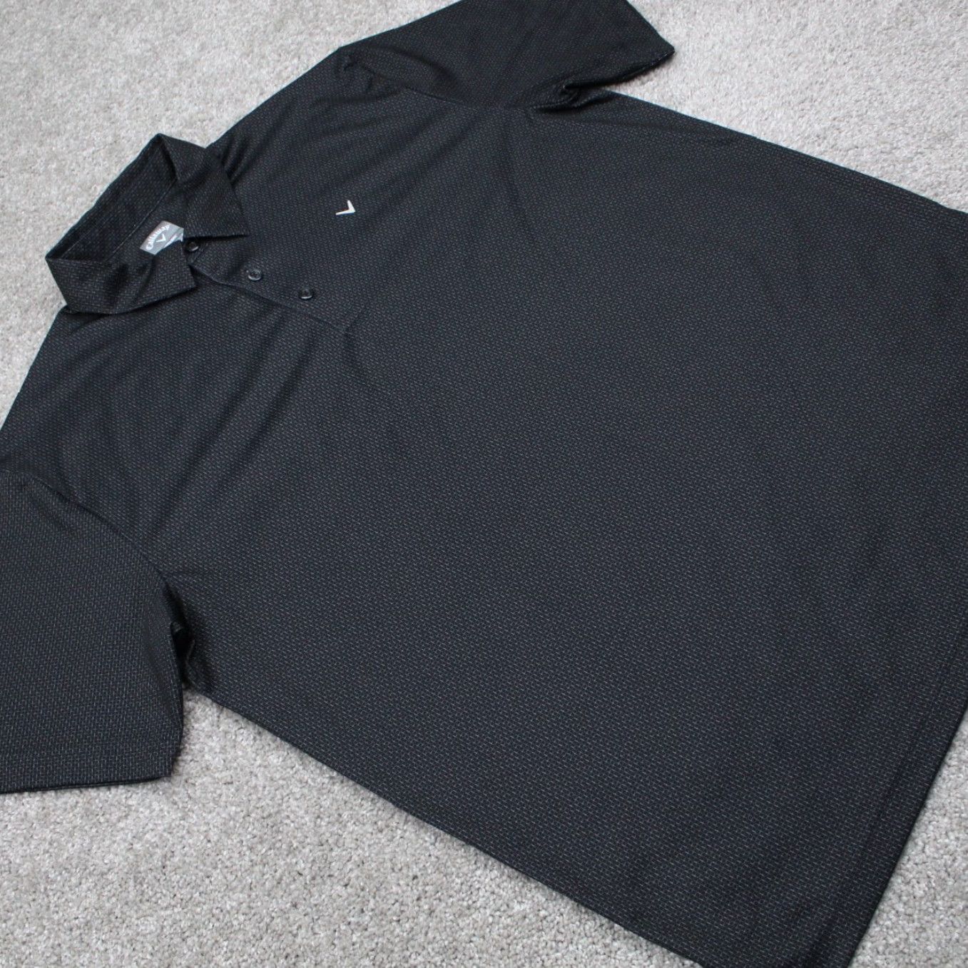 Callaway Callaway Opti-Dri Polo Shirt Mens Large Black Geometric Short Sleeve S/S Golf Pullover Polo Shirt Size US L / EU 52-54 / 3 - 6 Thumbnail