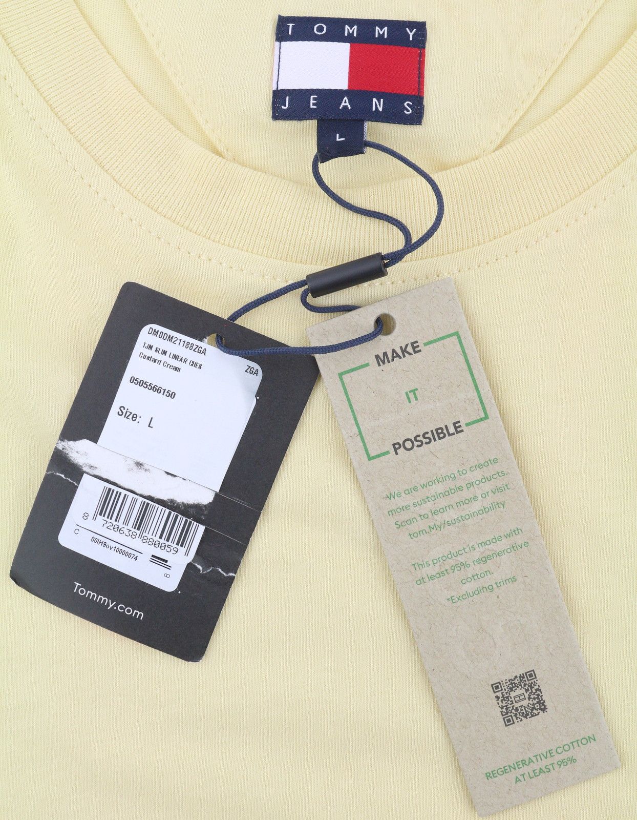 Tommy Hilfiger SLIM LINEAR CHES L Custard Crew Neck 87699 Size US L / EU 52-54 / 3 - 7 Thumbnail