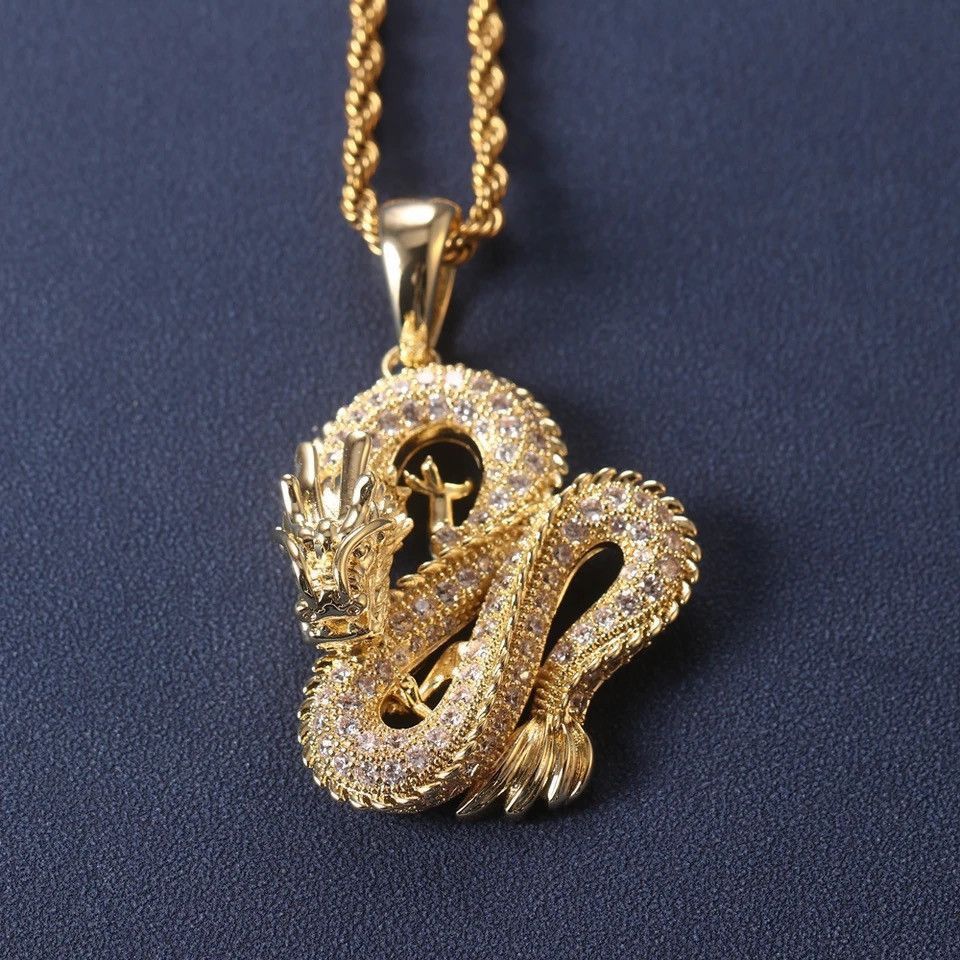 Jewelry Dragon Pendant Necklace Chain Size ONE SIZE - 3 Thumbnail