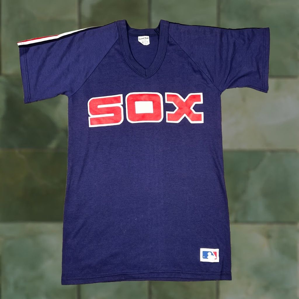 MLB VINTAGE Chicago White Sox MLB Graphic T-Shirt Medium Blue 90s Sand-Knit Shirt Mens/Unisex Adults 50/50 Size US M / EU 48-50 / 2 - 1 Thumbnail