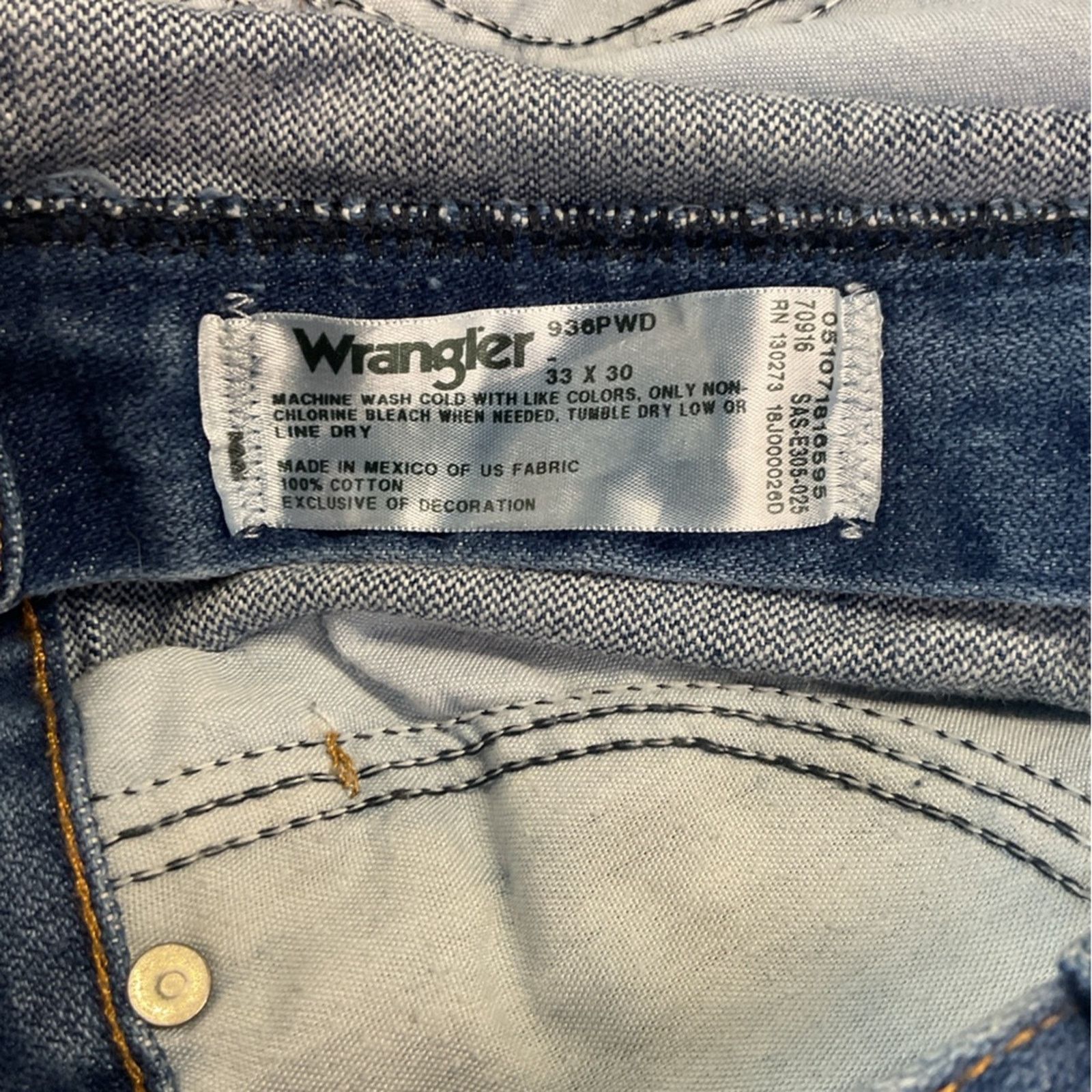 Wrangler Vintage 90s Wrangler Blue Jeans Size US 33 - 4 Thumbnail