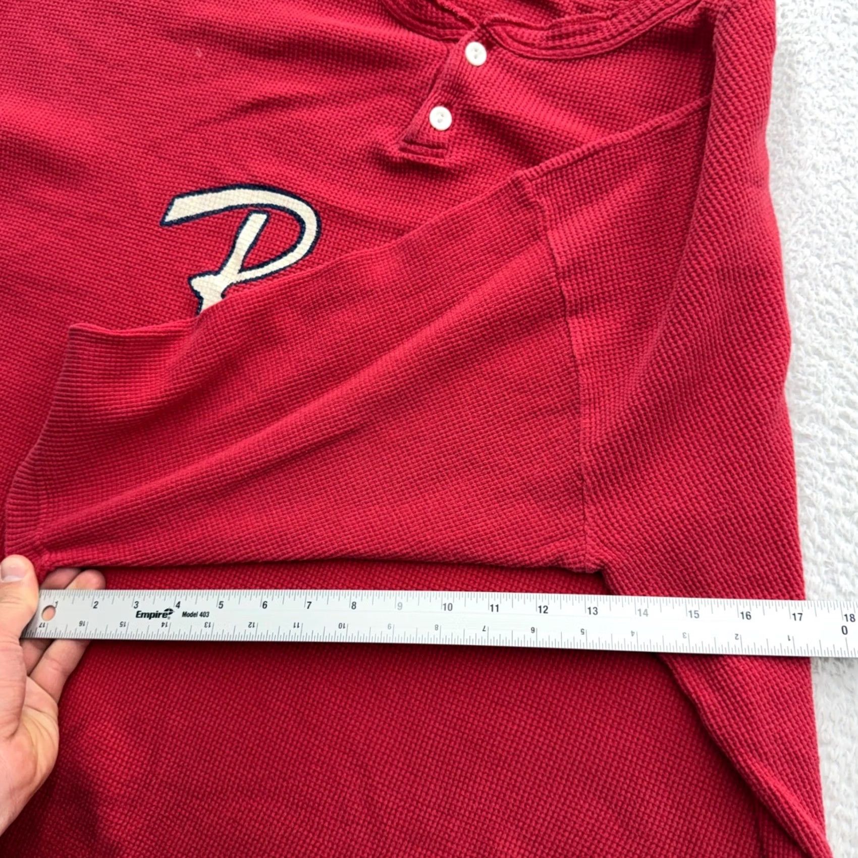 Vintage VINTAGE Ray-Ban Red Waffle Knit Thermal Henley Shirt Oversized 90s Logo Canada Mens XL Grunge Streetwear Logo Embroidered Short Sleeve 1990s Victory Size US XL / EU 56 / 4 - 7 Thumbnail