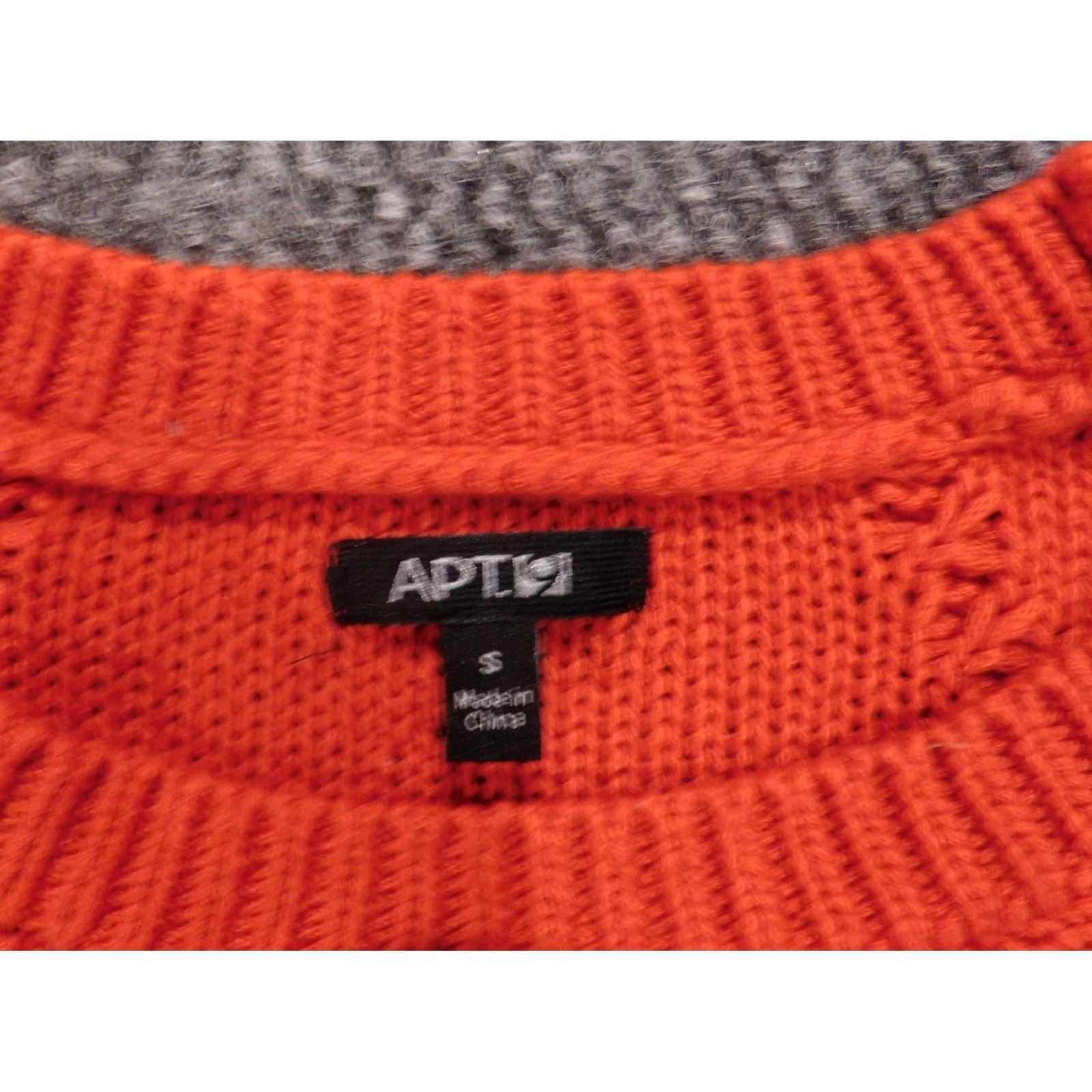 Apt. 9 Apt. 9 Womens Sweater Small Orange Pullover Crewneck Knit Solid Embroidered Casual Long Sleeve Classic Open Soft Chunky ACrylic Machine Washable Size S / US 4 / IT 40 - 4 Thumbnail