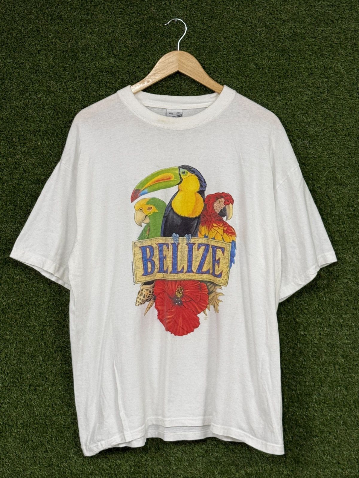Vintage Vintage 3XL XXXL Belize Parrots Bird Animal Tee White Size US XXL / EU 58 / 5 - 1 Thumbnail