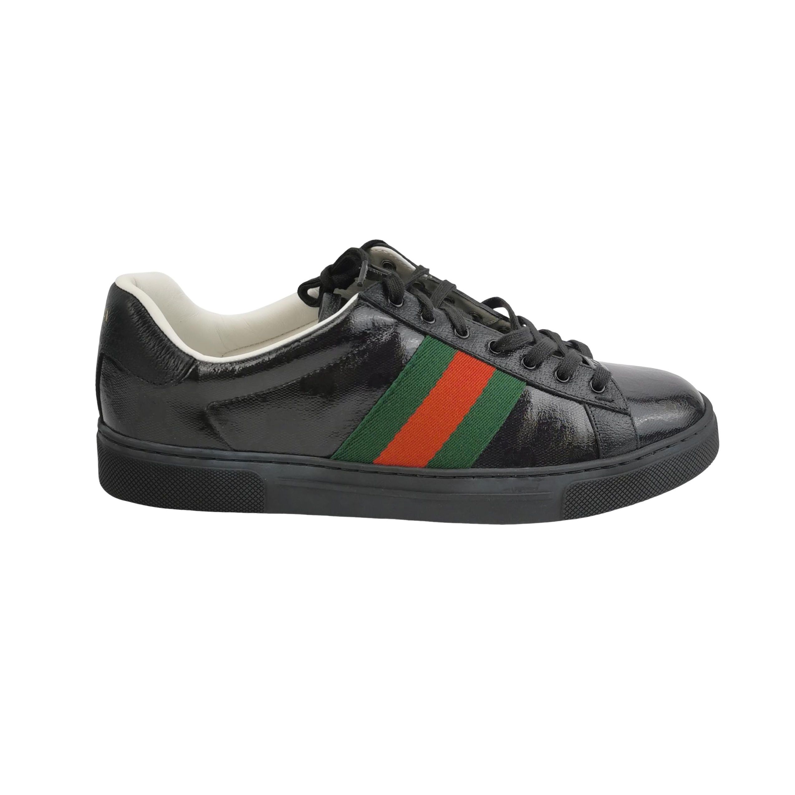Gucci Gucci Ace Web Stripe Leather Sneakers EU 43 Size US 10 / EU 43 - 1 Thumbnail