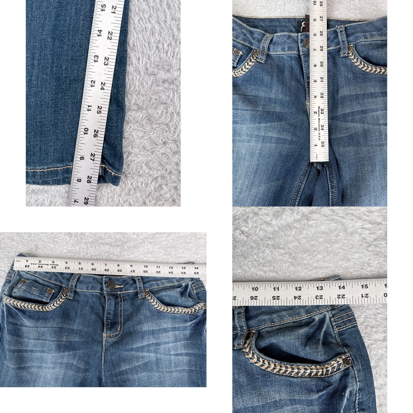 Vintage Earl Jean Jeans Women 6P Blue Bootcut Embroidered Low Rise Cotton Blend 28x28 Jeans Women 6P Blue Bootcut Embroidered Low Rise Cotton Blend 28x28 Size 28" / US 6 / IT 42 - 8 Thumbnail