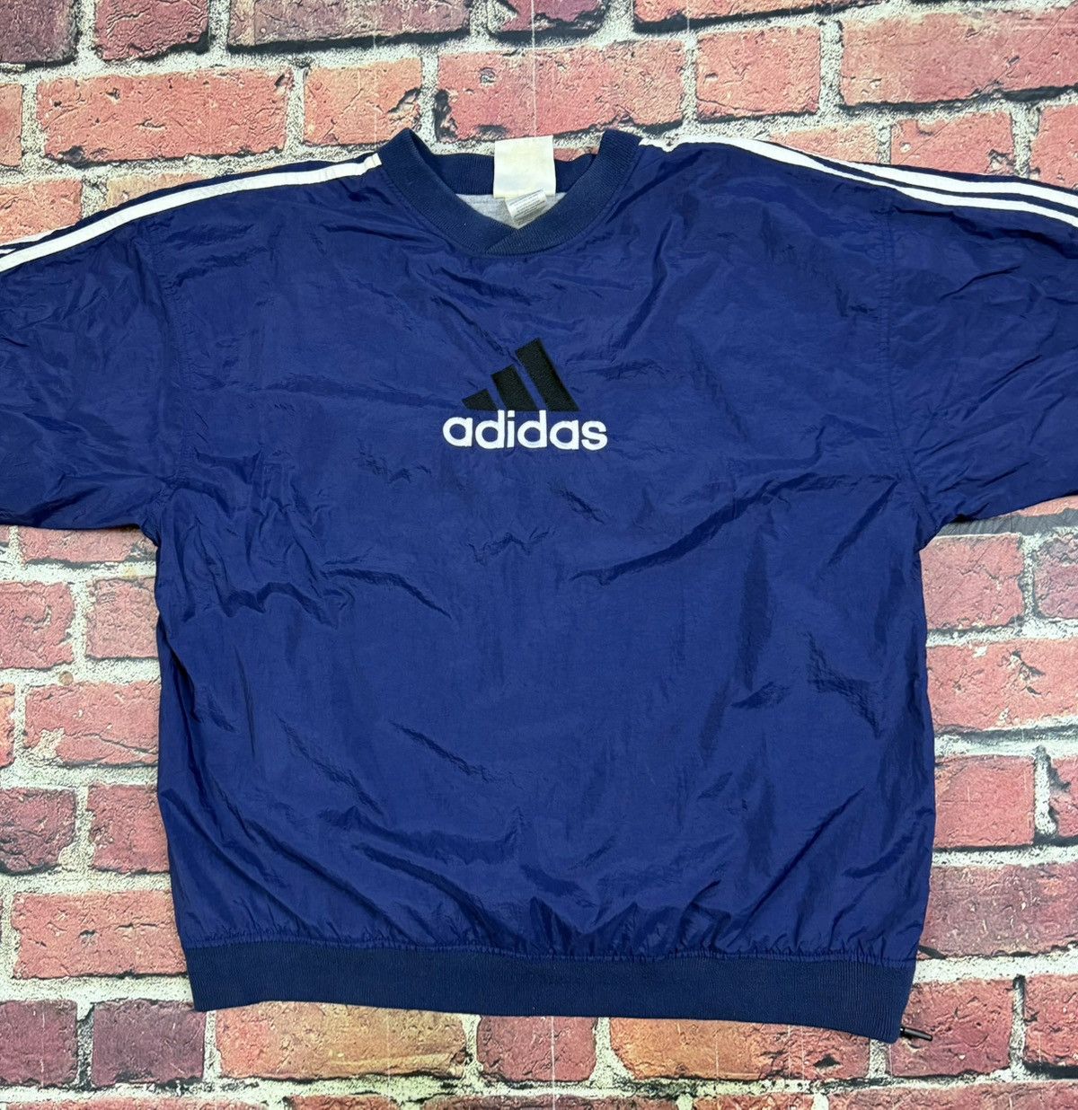 Adidas Vintage Adidas Pullover Jacket Windbreaker Lined 3 Stripe Size US XL / EU 56 / 4 - 2 Thumbnail