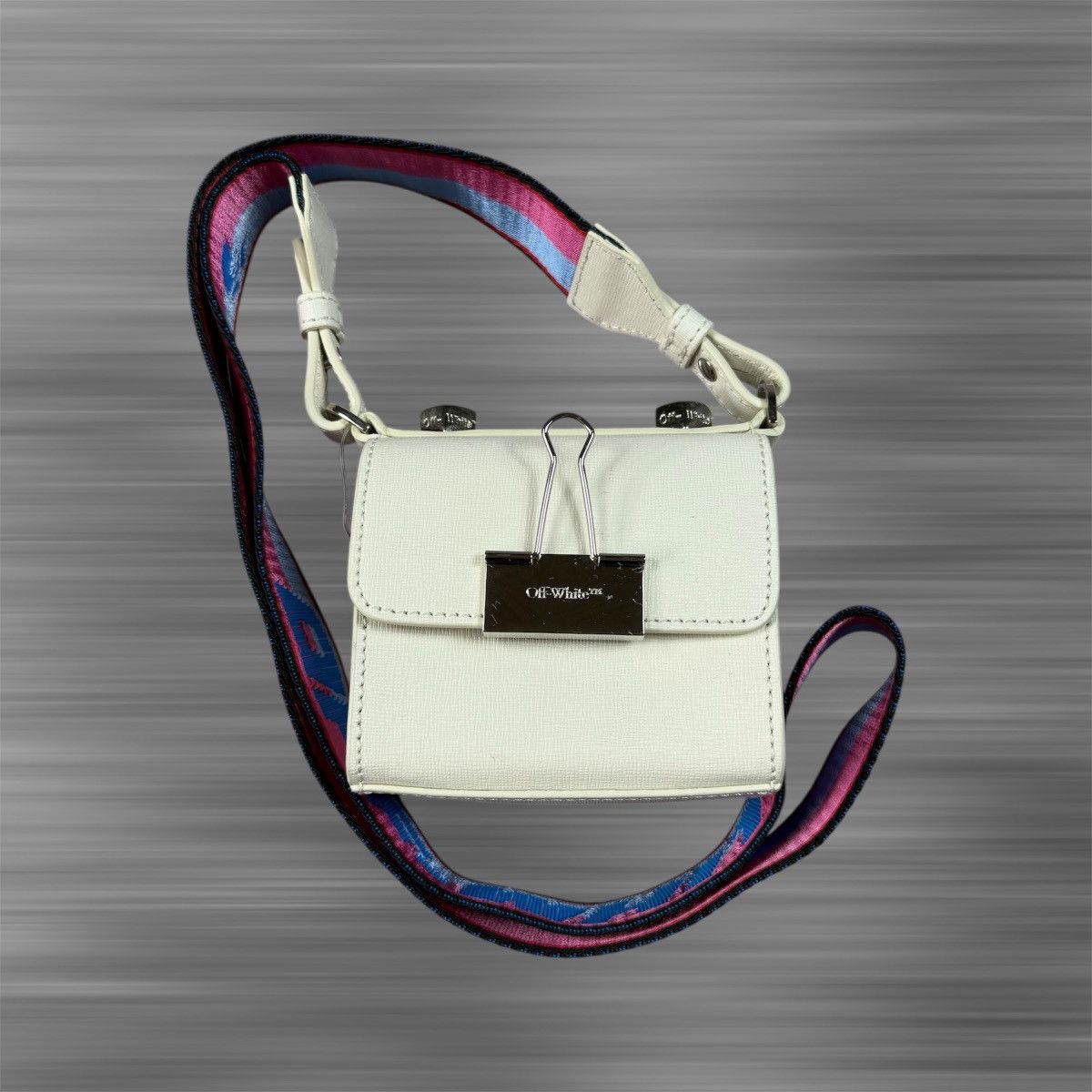 Off White Off-White Mini Binder Clip Crossbody Bag In White, Women's