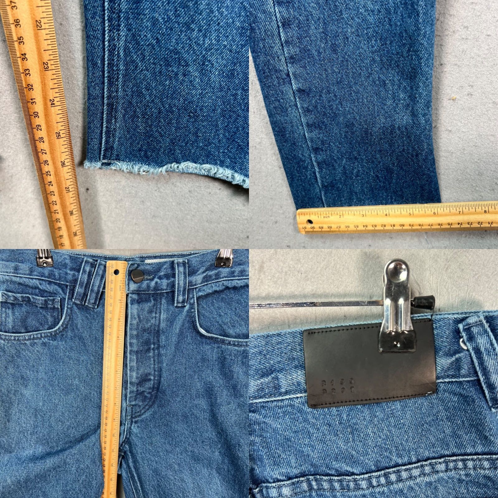 Denime Ch. Chapter Womens Jeans 28 Blue High-Waisted Denim Tapered Leg Frayed Hem 5-Pocket Style Crop Vintage No Size 28" / US 6 / IT 42 - 8 Thumbnail