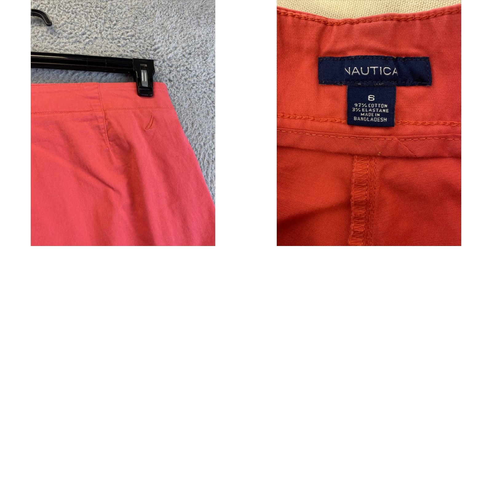 Nautica Nautica Women's Pink Shorts Size 6 Mid Rise Twill Casual Chino Pockets Elastane Cotton Ladies Size 28" / US 6 / IT 42 - 8 Thumbnail