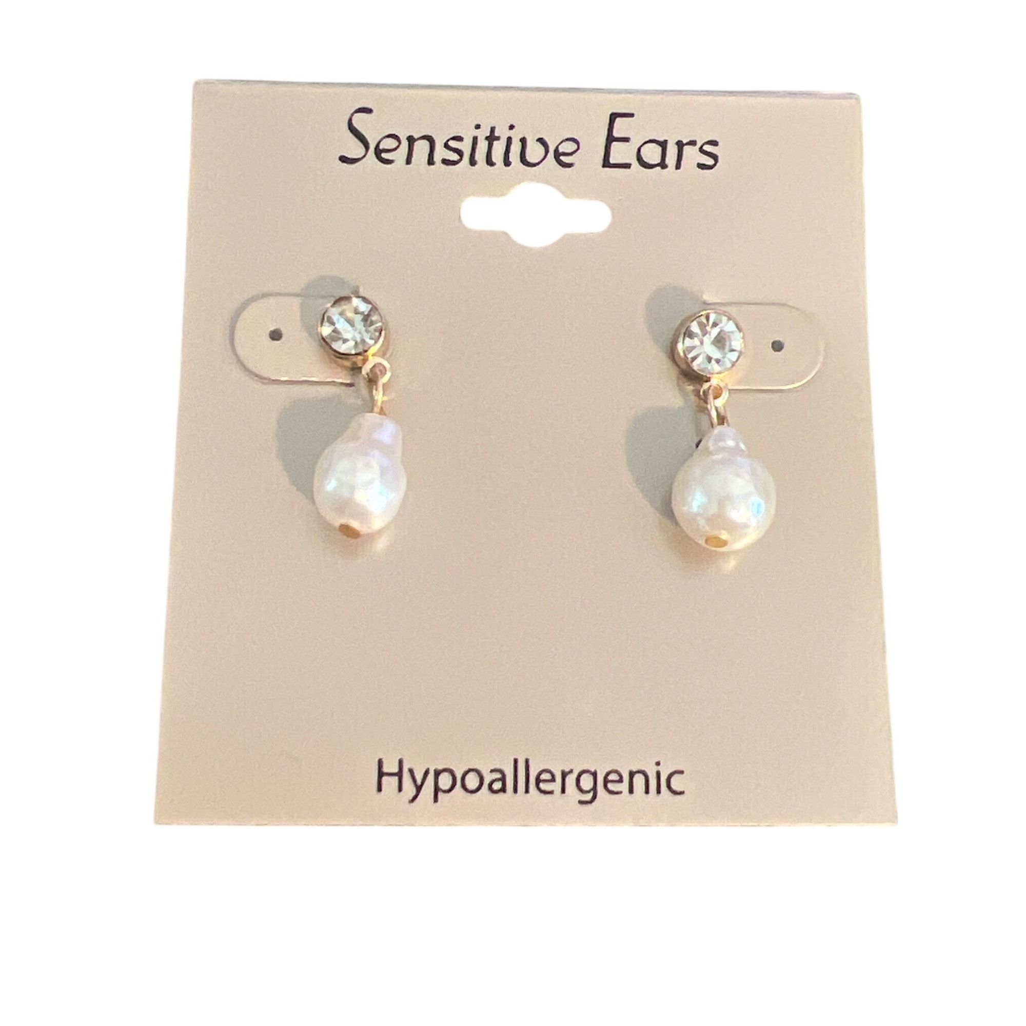 Other Gold Tone Hypoallergenic Earrings Crystal Stud Faux Pearl Dr Size ONE SIZE - 1 Thumbnail