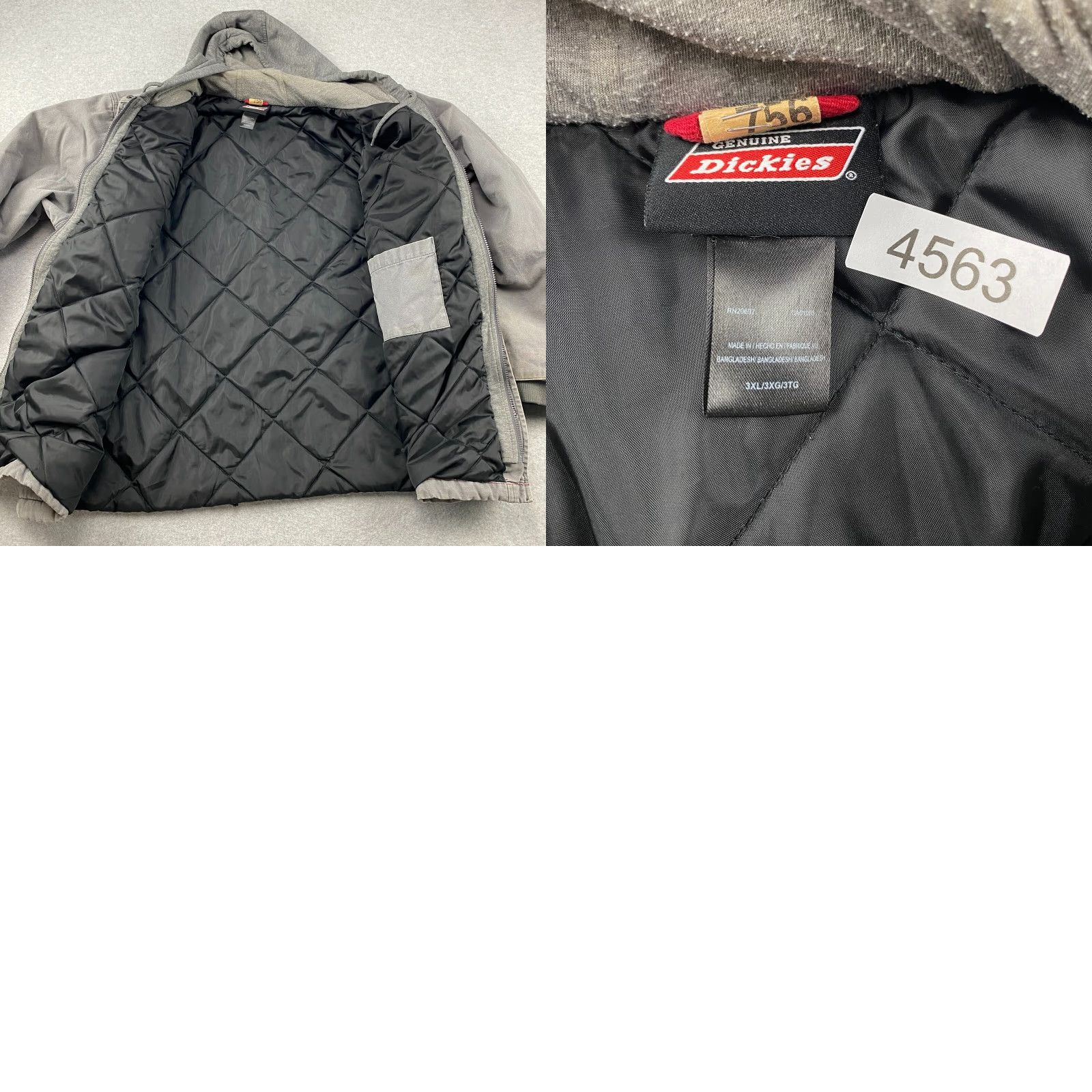 Dickies Dickies Work Jacket Mens 3XL Gray Full Zip Lined Quilted Heavy Size US XXL / EU 58 / 5 - 10 Thumbnail
