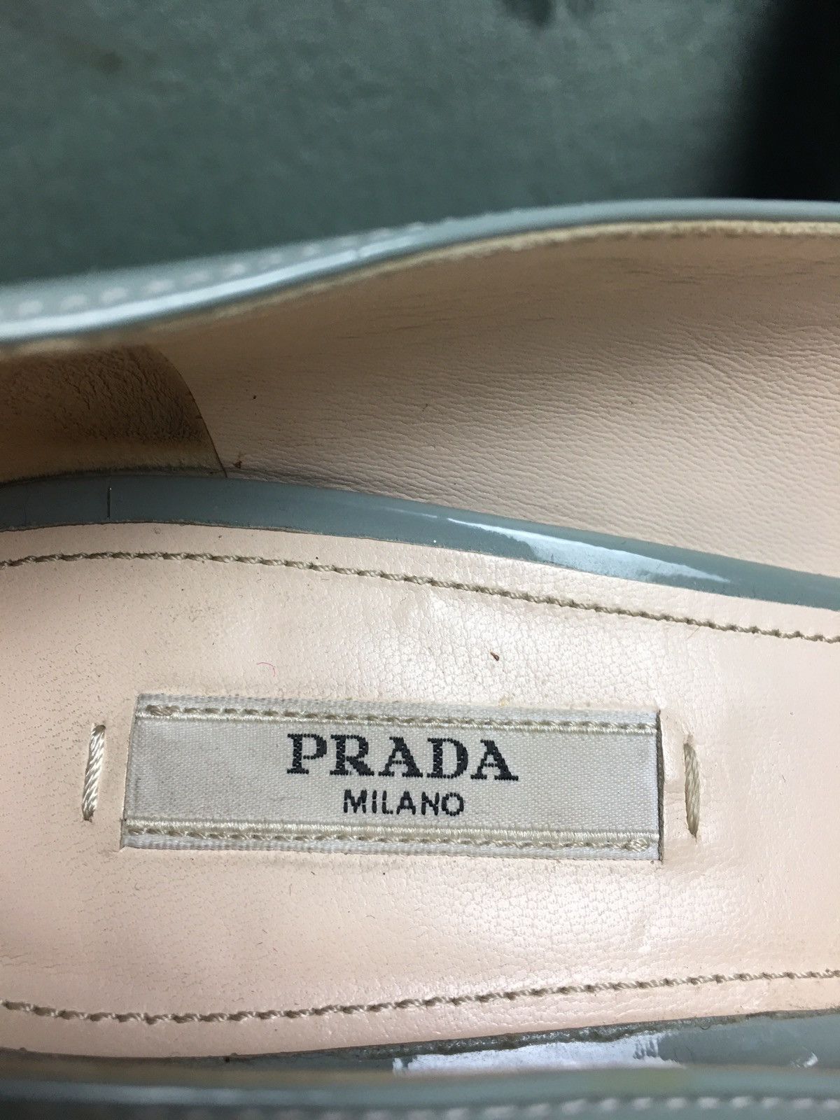 Prada PRADA Grey Patent Leather Heels Pumps EU 38 Size US 8 / IT 38 - 11 Thumbnail