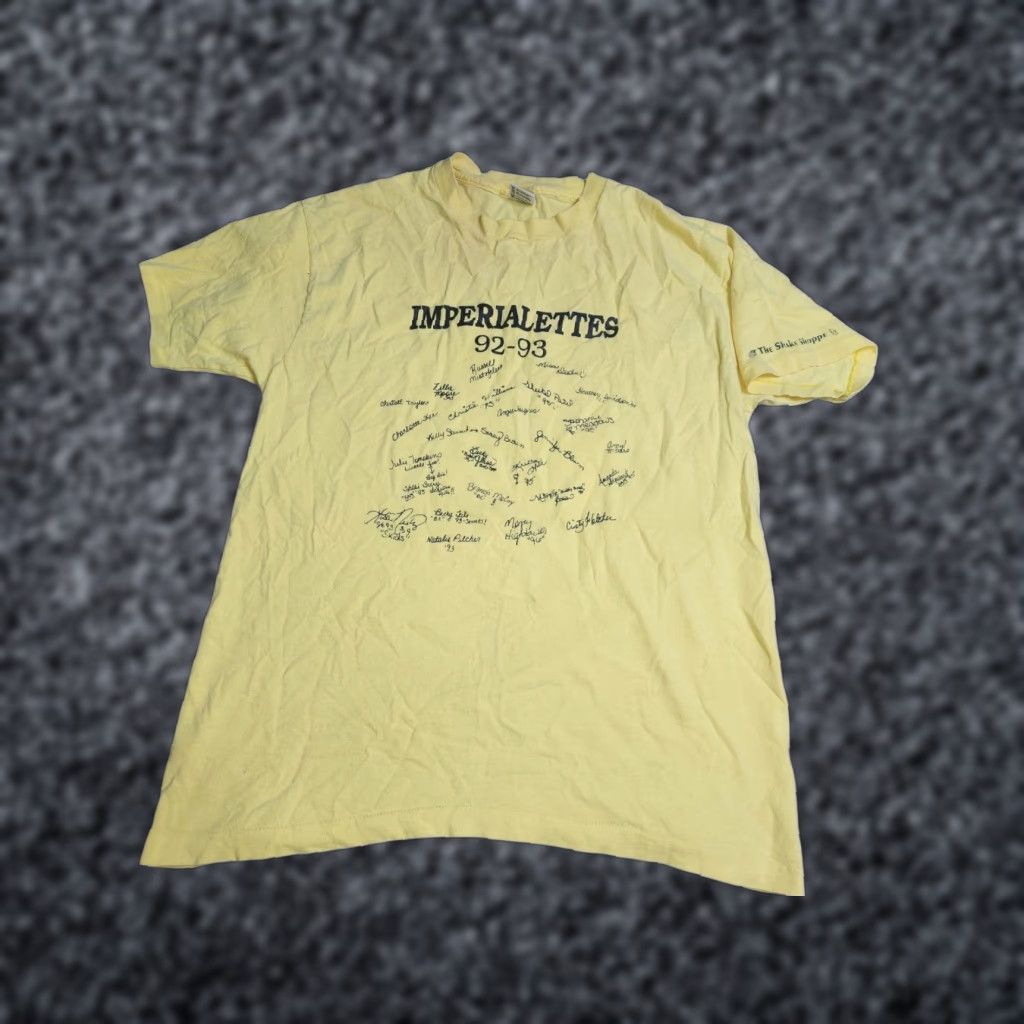 Anvil VINTAGE Men’s XL T-Shirt 1990s Bloodhounds Auburndale High School Dance Team Graphic Cotton Yellow School Theme Size US XL / EU 56 / 4 - 1 Thumbnail