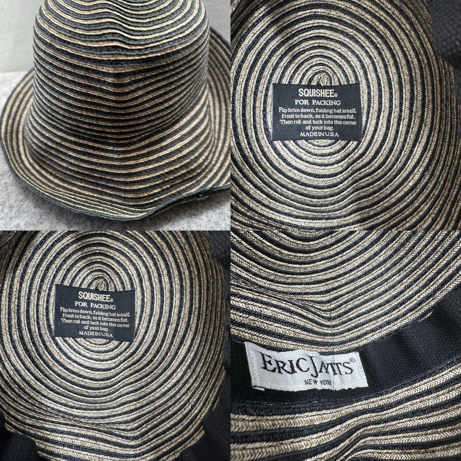 Eric Javits Packable Squishee Bucket Hat Women One Size Brown Travel Packable Hat 90s?