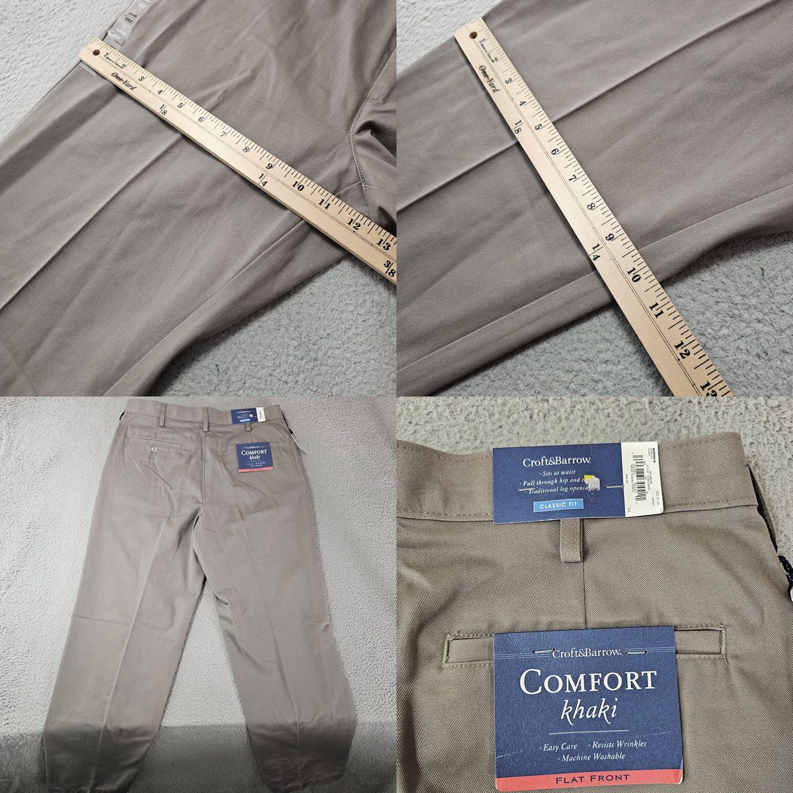 Croft & Barrow Croft & Barrow Dress Pants Mens 32x32 Grey Classic Flat Front Comfort Khaki Dress Pants Mens Grey 32x32 Classic Men Pants Size US 32 / EU 48 - 8 Thumbnail