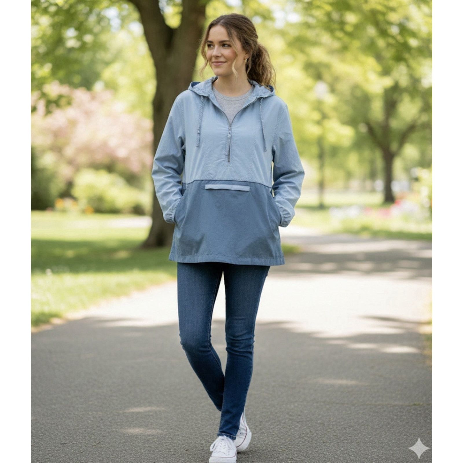 Old Navy Thread & Supply Women’s Pullover Windbreaker Hooded Jacket Size L / US 10 / IT 46 - 1 Thumbnail