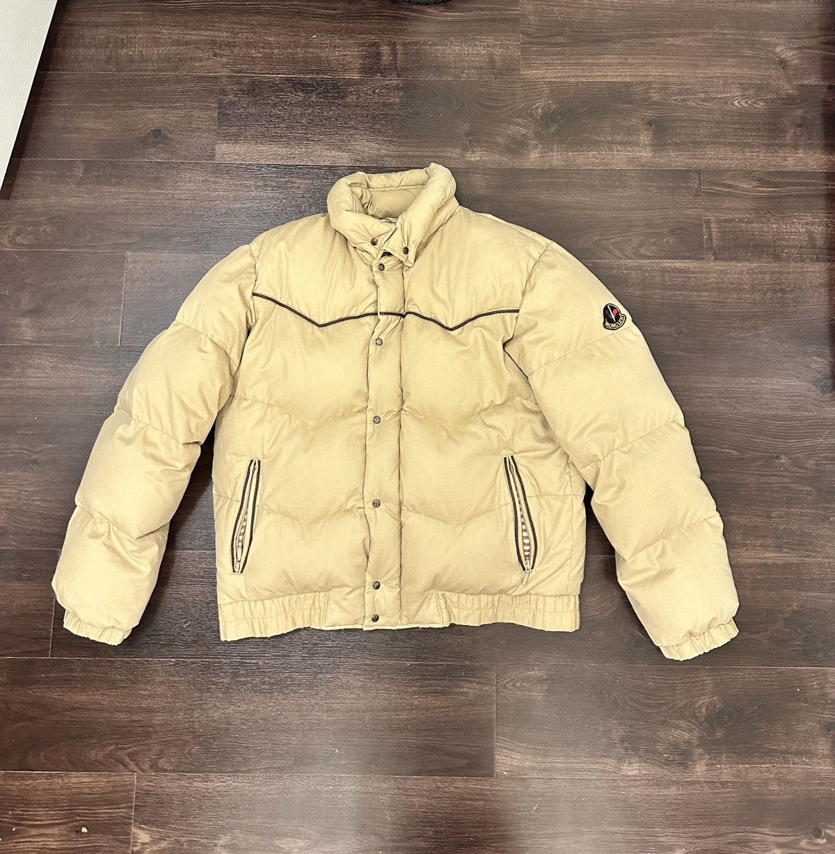 image of Moncler Puffer in Tan, Men's (Size Medium)