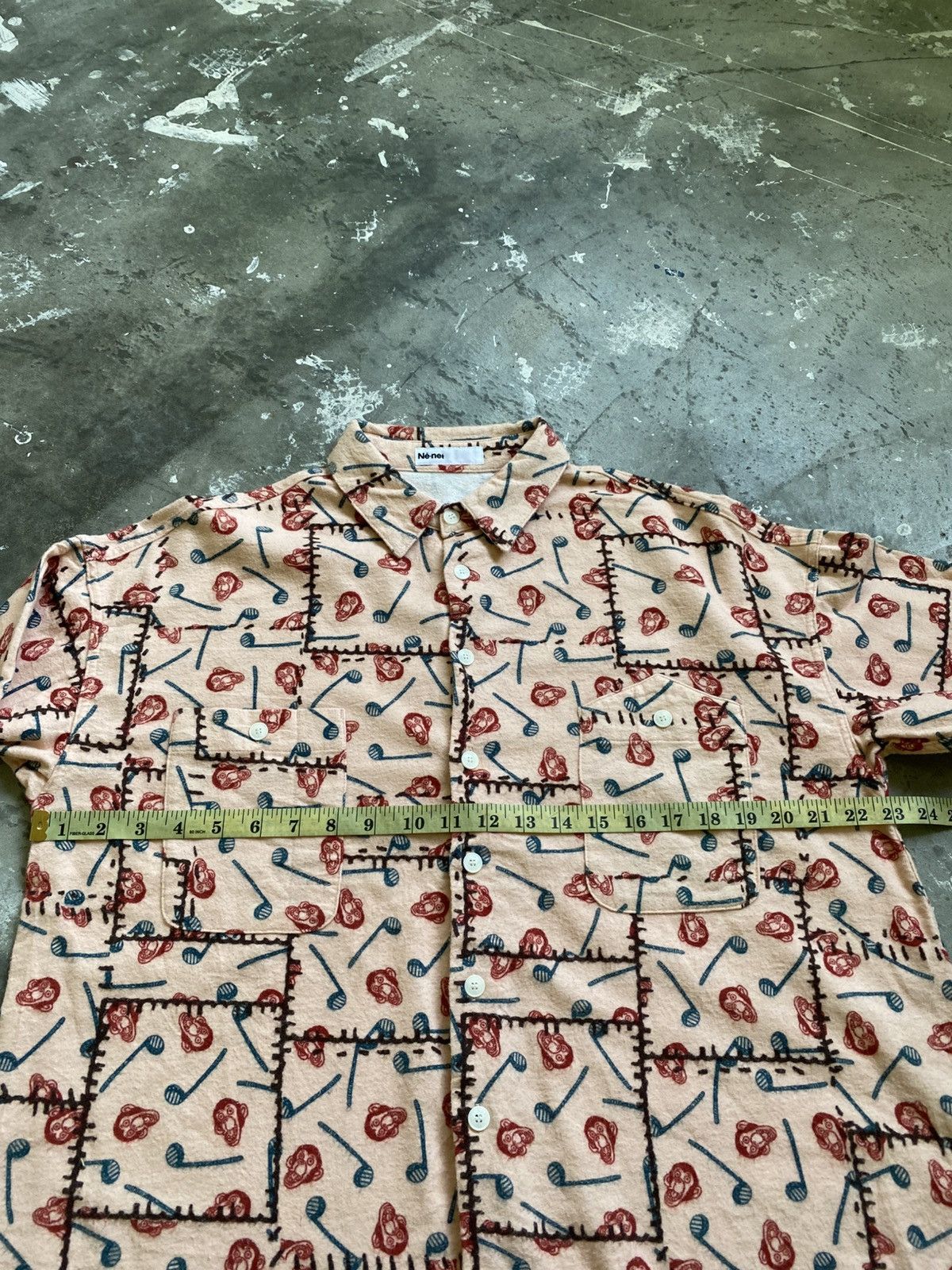 Ne-Net Vintage Ne-Net Monkey Motif Monogram Button Up Shirt Size US M / EU 48-50 / 2 - 12 Thumbnail
