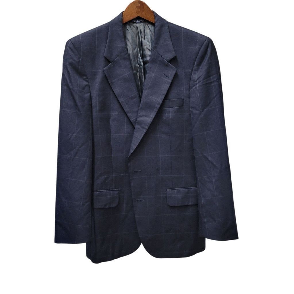 Burberry Burberry Men Navy Plaid 2-Button Center Vent Sport Coat 42R Size 42R - 6 Thumbnail