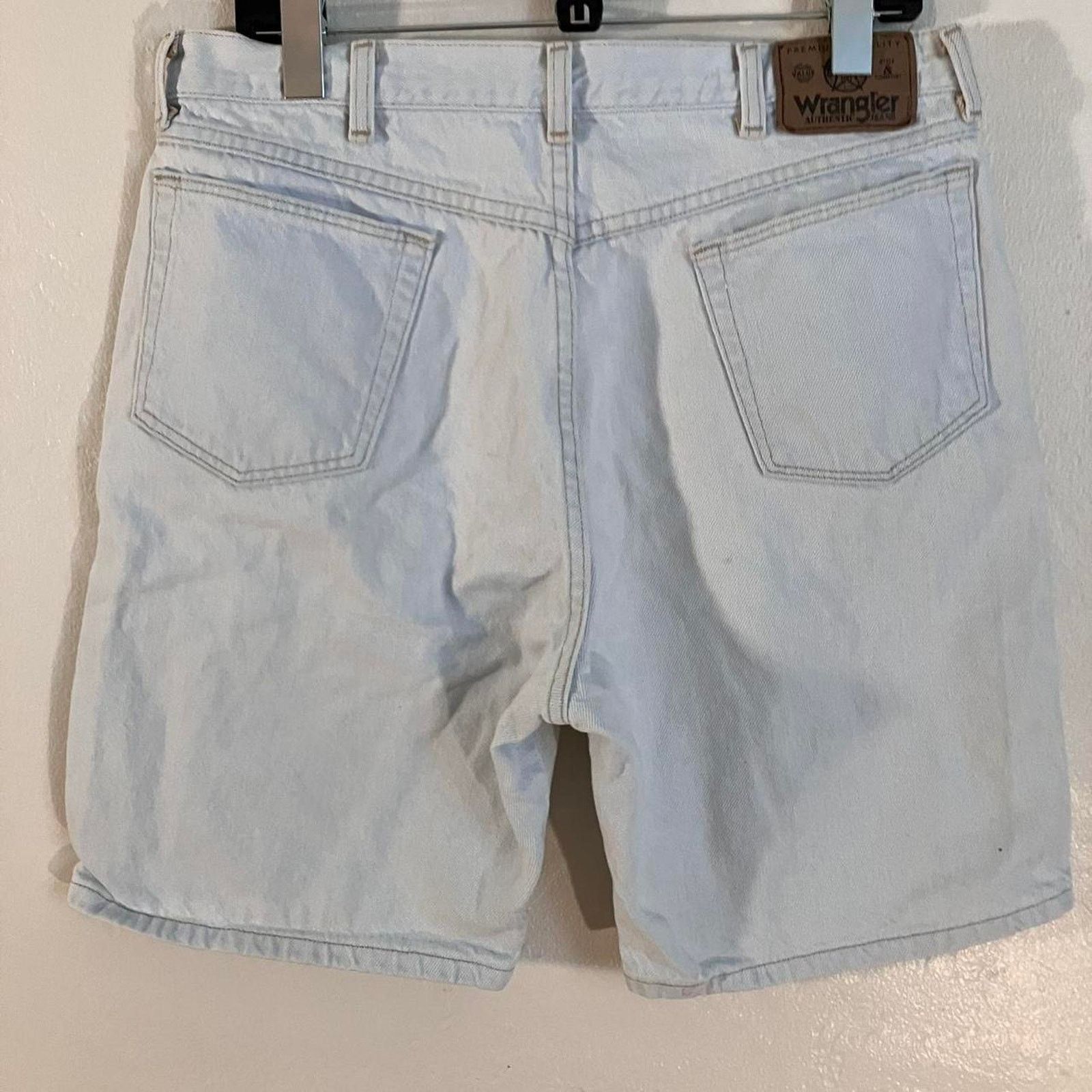Vintage × Wrangler Vintage 90s Wrangler Light Wash Denim Jorts Size US 34 / EU 50 - 3 Thumbnail