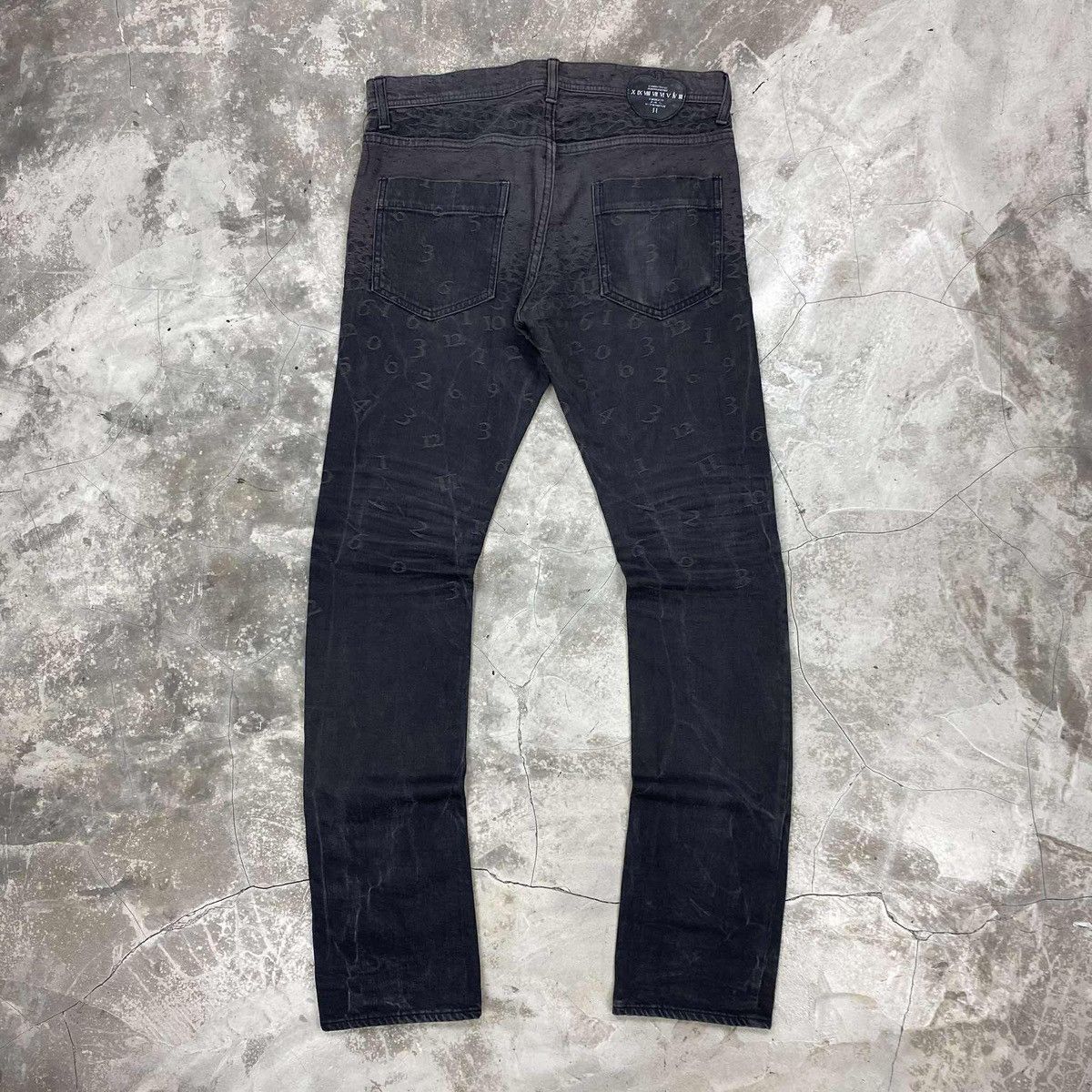 SHAREEF Japan Roman Numerals Sun Faded Jeans Size US 32 / EU 48 - 1 Thumbnail