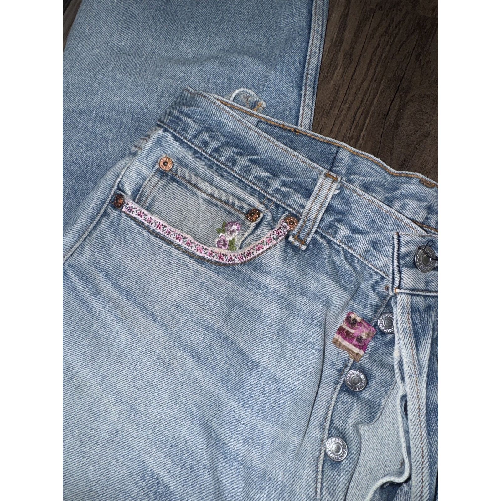 Levi's × Vintage Vintage 90s Levi’s Denim Jeans Blue With Patches 32x21 Size US 32 / EU 48 - 6 Thumbnail