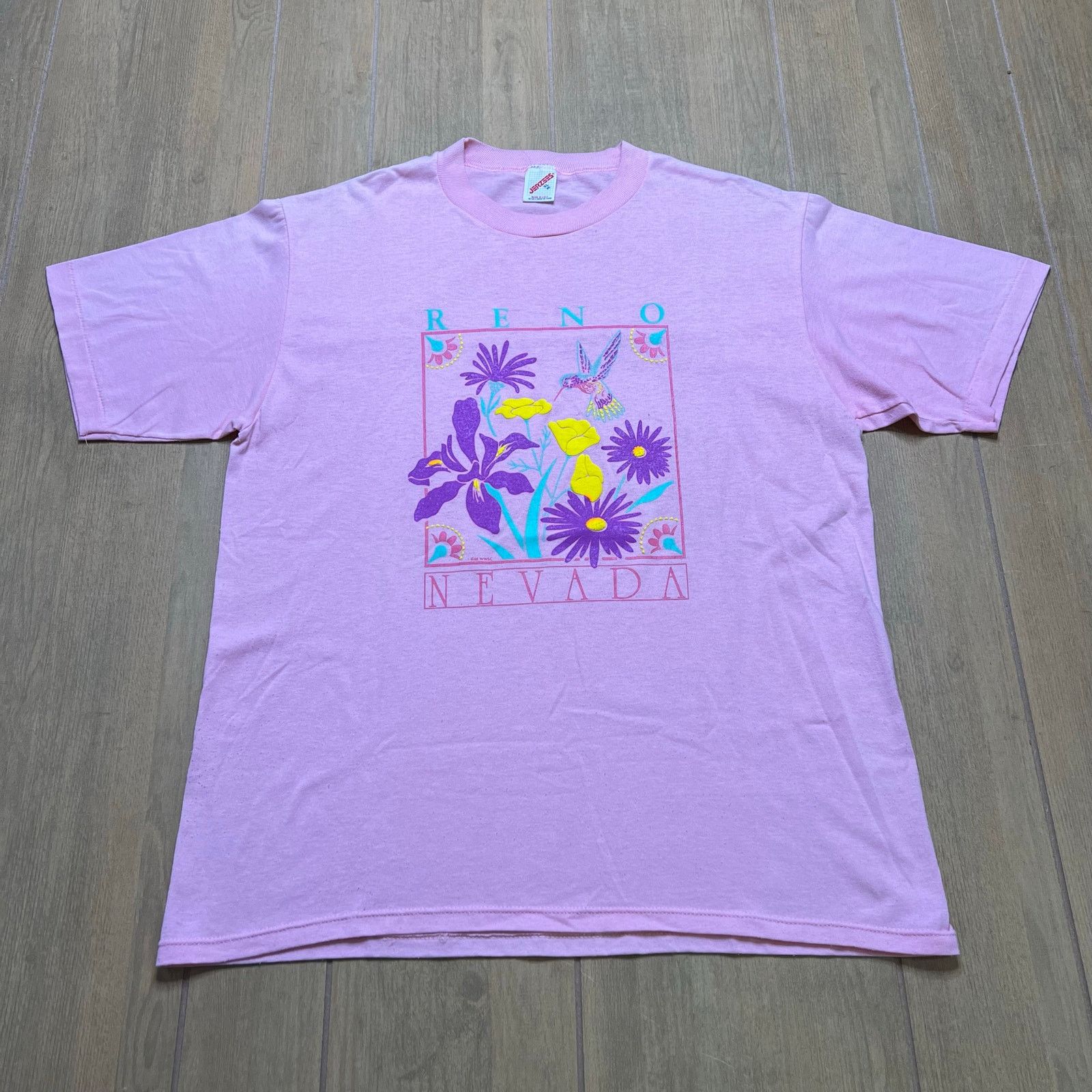 Jerzees Vintage 90s Reno Nevada hummingbird and flowers travel Sz XL Size US XL / EU 56 / 4 - 1 Thumbnail