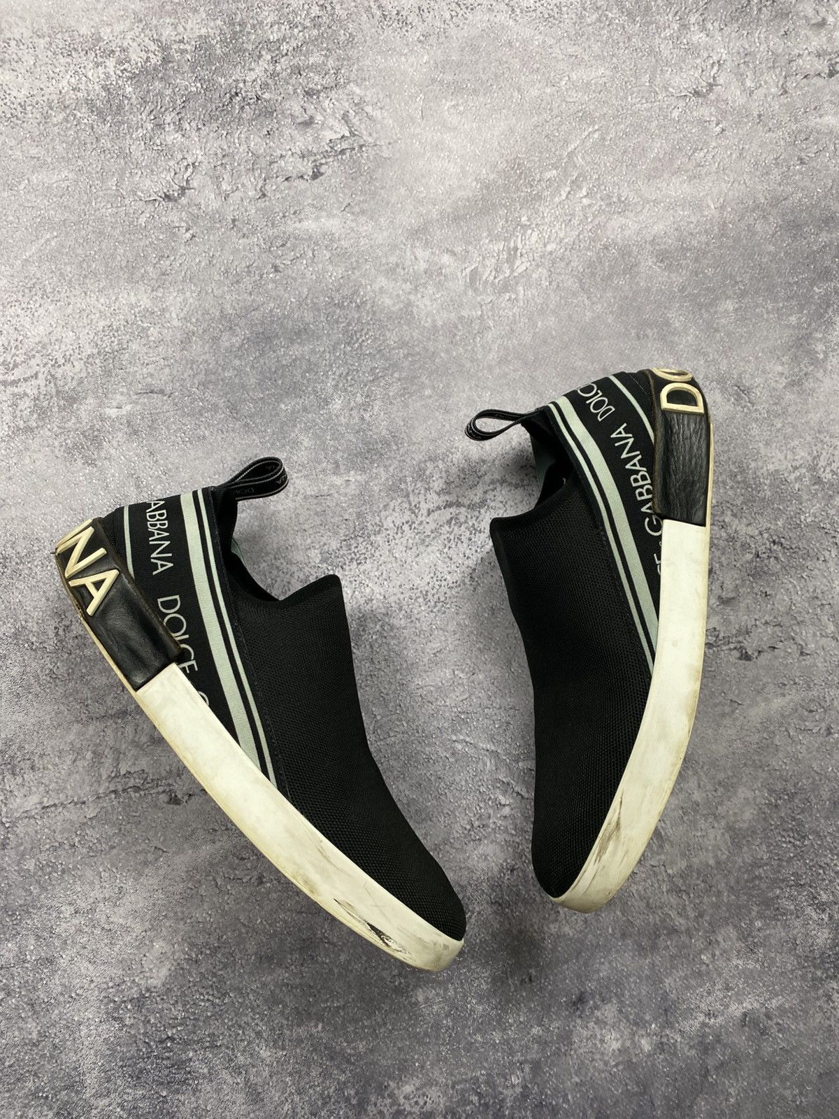Dolce & Gabbana Dolce & Gabbana Sorrento Logo Slip On Black Sneakers D&G Size US 10 / EU 43 - 3 Thumbnail
