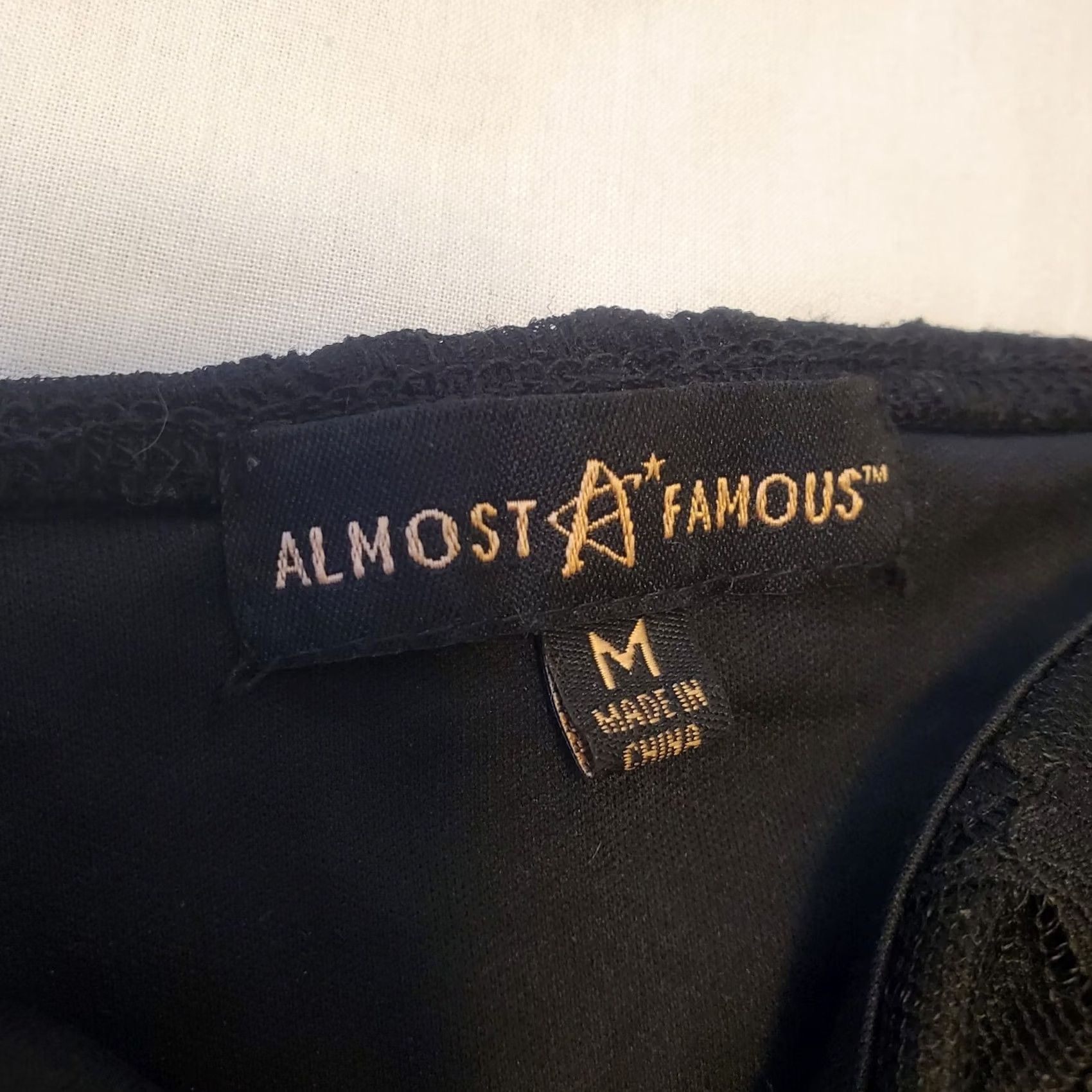 Almost Famous Womens Blouse Cropped Puff Sleeve Black Lace Gothic Corset Front Closure M Slim Floral Sheer N/A Size M / US 6-8 / IT 42-44 - 6 Thumbnail