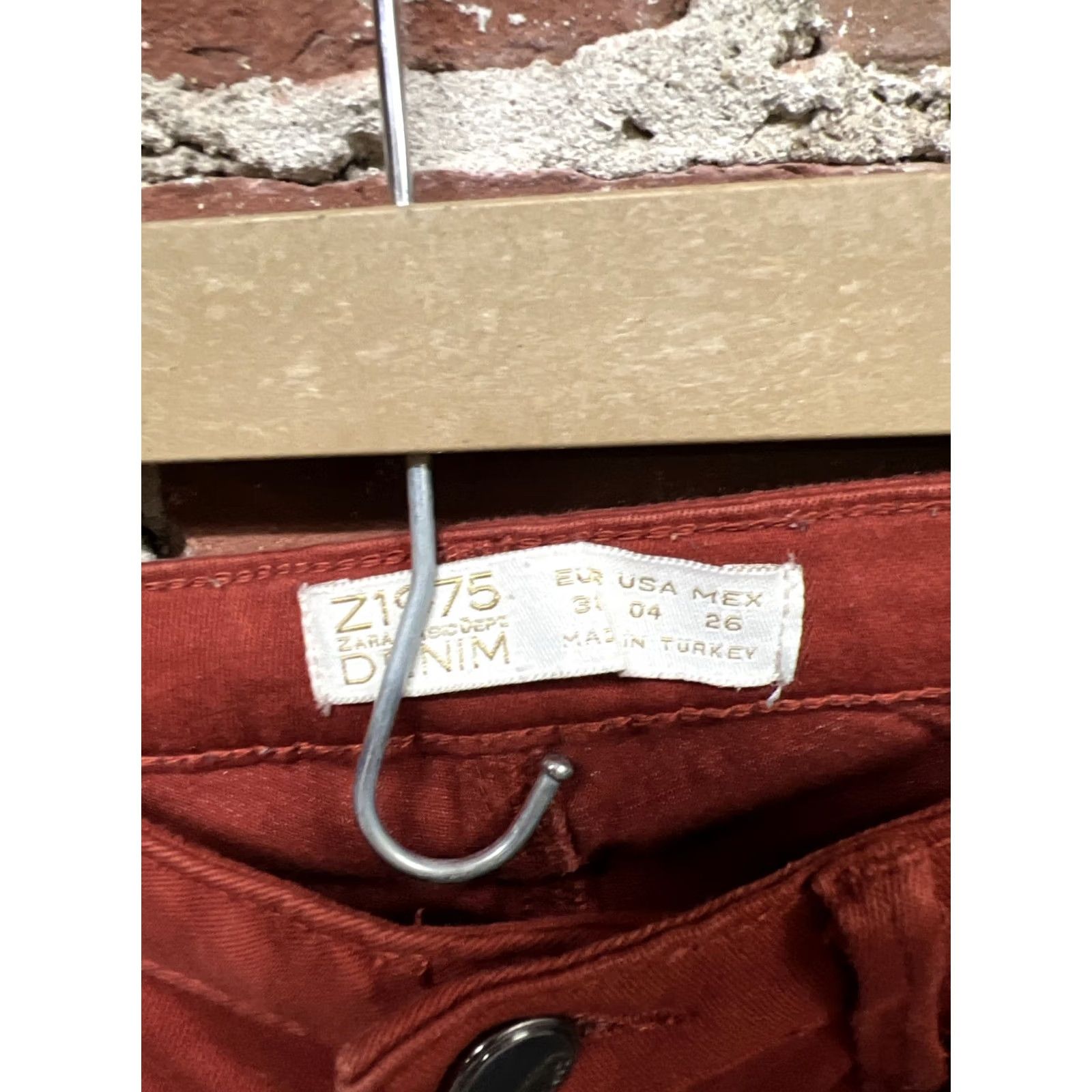 Zara Zara Jeans Womens Red Denim Zipper Skinny Slim Regular 4 Jeans Pants Size 27" / US 4 / IT 40 - 3 Thumbnail