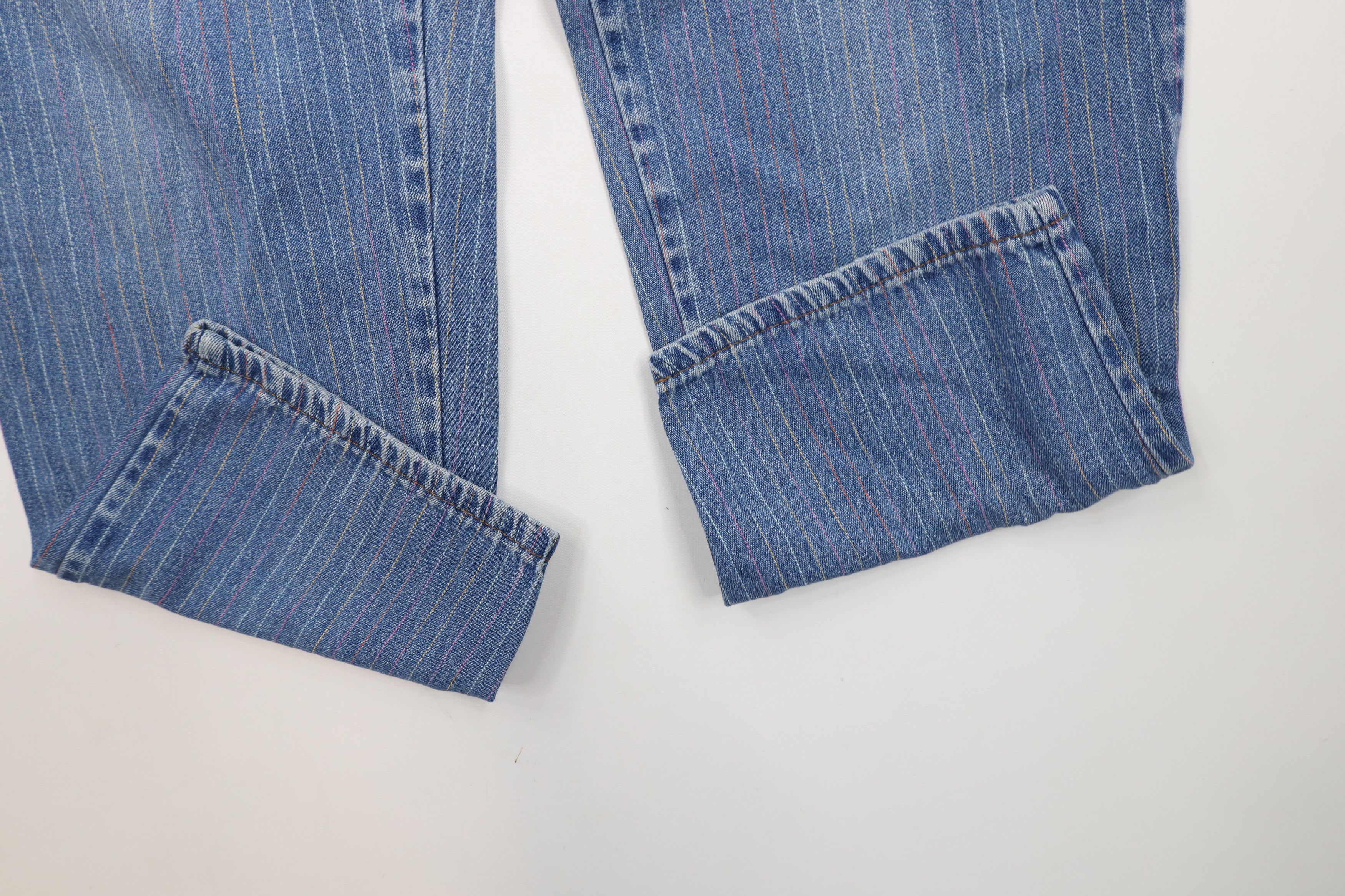 Vintage Vintage 90s Streetwear Rainbow Striped Tapered Jeans USA Size 38" / US 16 / IT 52 - 5 Thumbnail