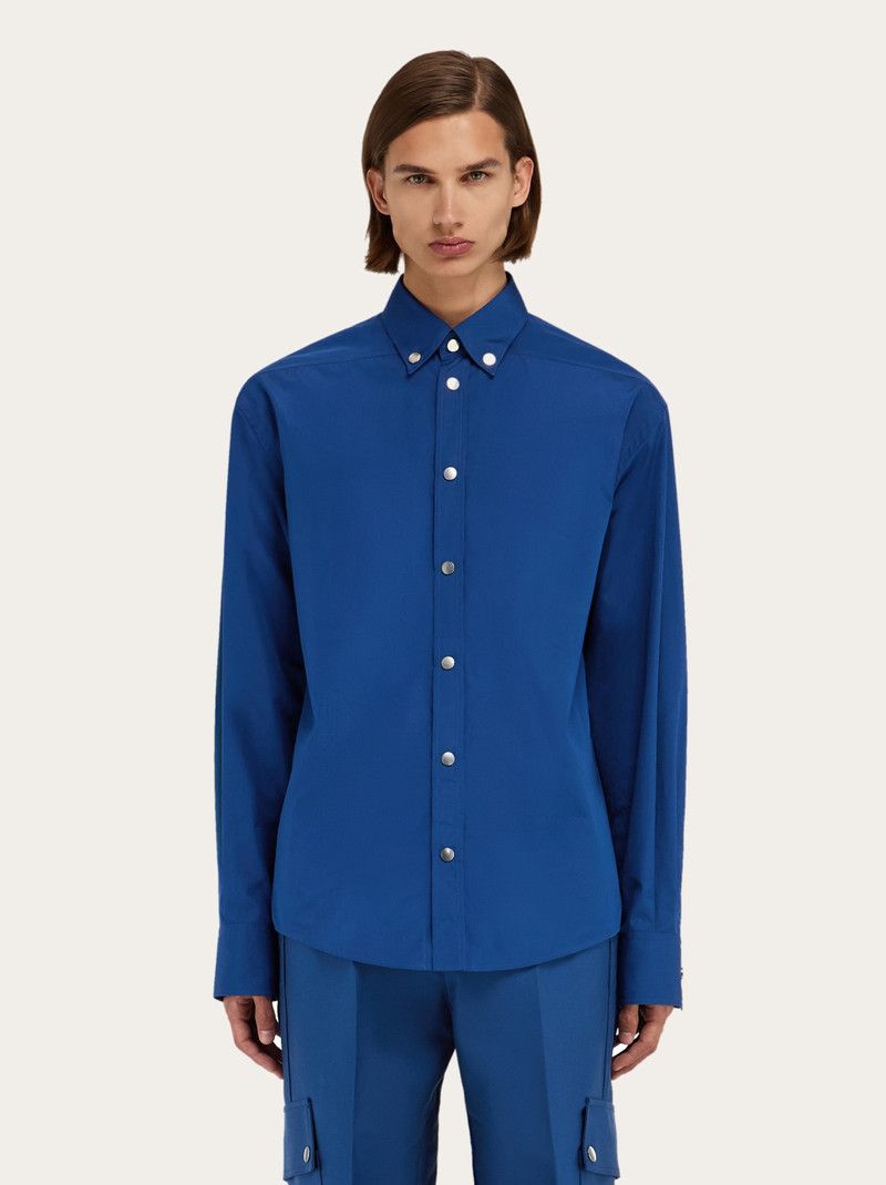 Salvatore Ferragamo o1s1rm0226 Botton Down Shirt in Blue Size US L / EU 52-54 / 3 - 2 Thumbnail
