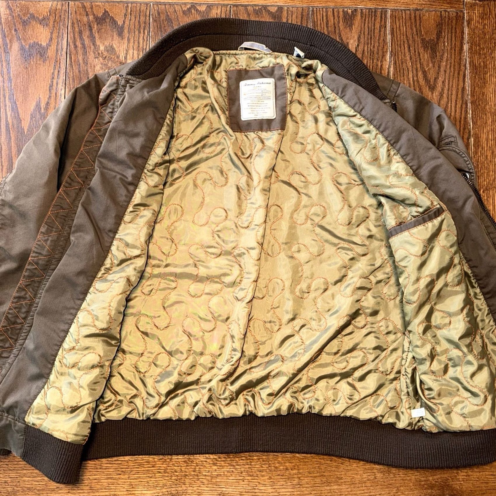 Tommy Bahama Tommy Bahama Mens Large Jacket Brown Flight Bomber Island Crafted Perfect Fit Size US L / EU 52-54 / 3 - 2 Thumbnail