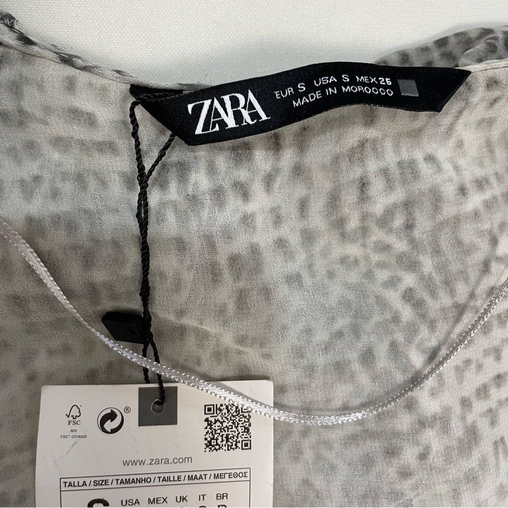 Zara NWT New ZARA Ruffle Animal Printed Shirt Size S Size S / US 4 / IT 40 - 8 Thumbnail