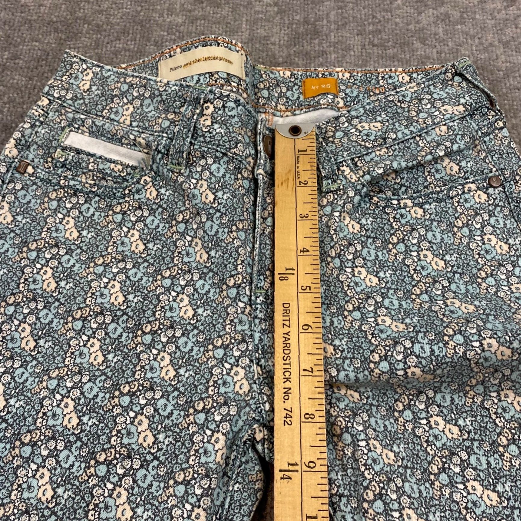 Vintage VINTAGE Pilcro Skinny Jeans Women’s 25x25 Floral Cotton Spandex Crop Slim Blue | 2000s Fall Summer Fashion Size 42" / US 20 - 7 Thumbnail