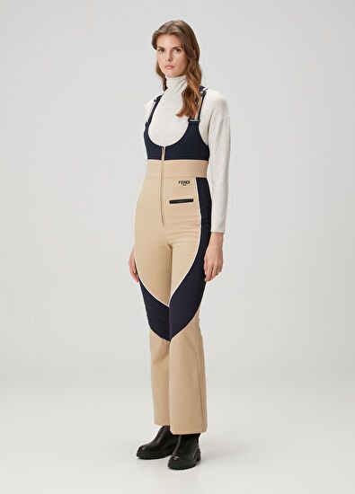 Fendi o1s1wg110226 Ski Jumpsuit in Beige/Midnight Blue Size 28" / US 6 / IT 42 - 2 Thumbnail