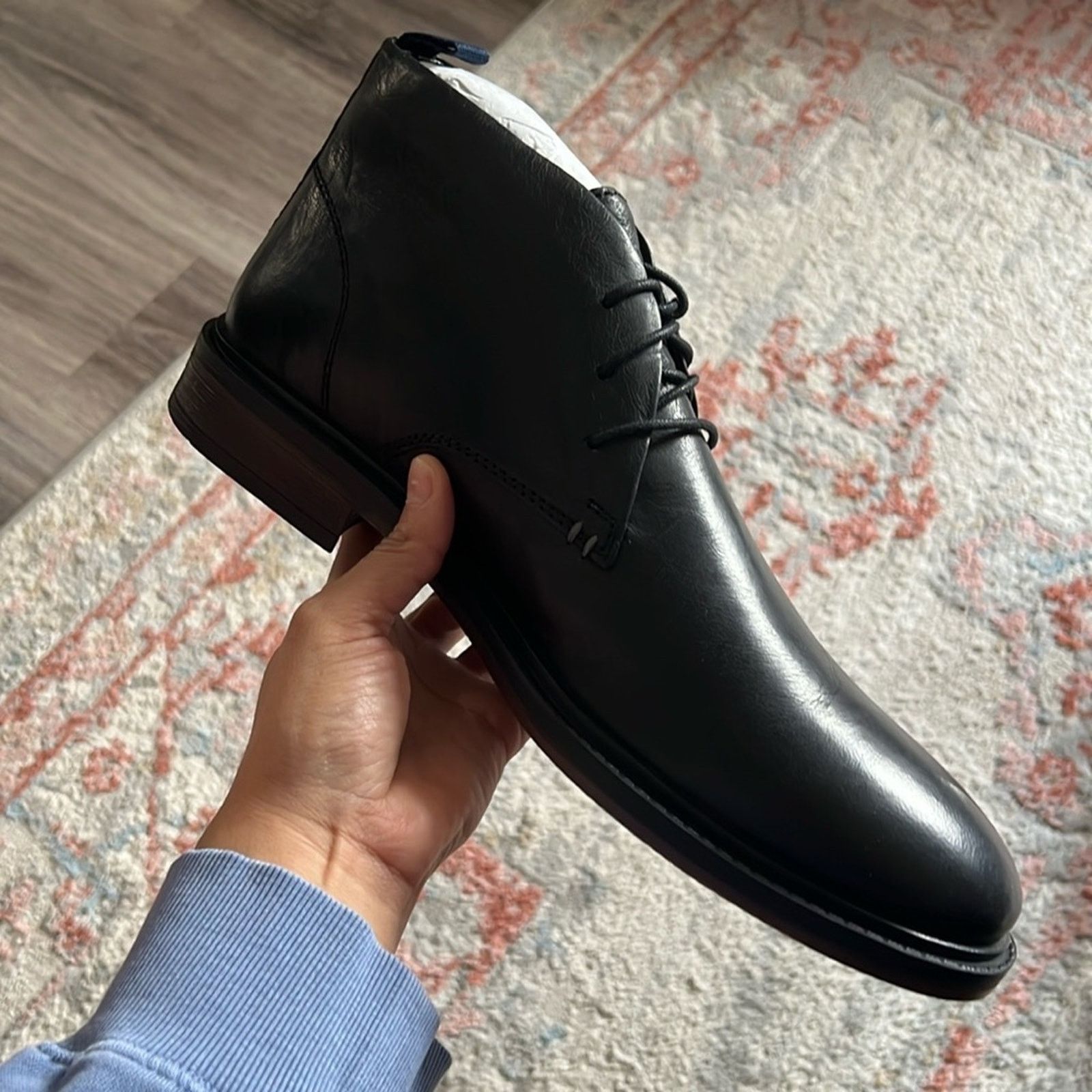Steve Madden Steve Madden Men's Leather Black Chukka Boots Lace Up 11.5 Size US 11.5 / EU 44-45 - 2 Thumbnail