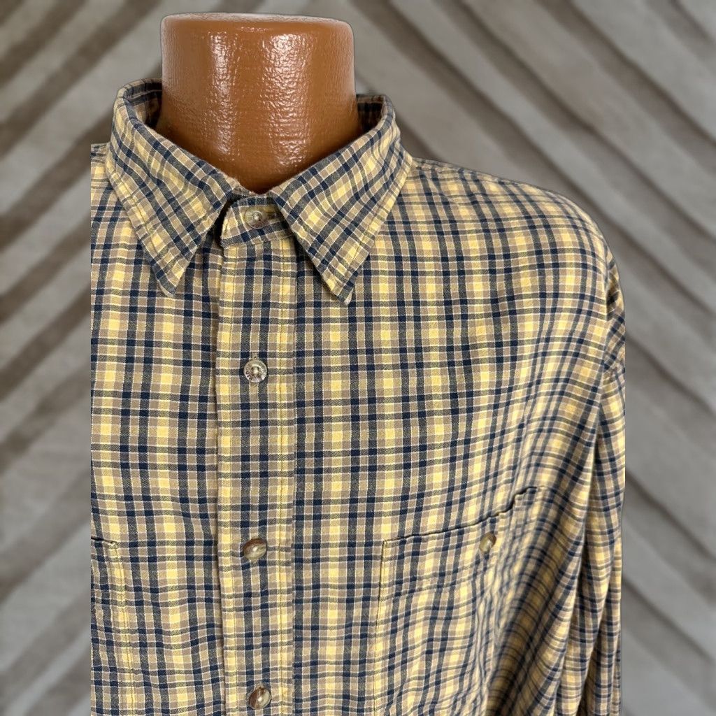 Vintage VINTAGE Denim Ridge Shirt Denim Ridge Button-Up Shirt Men XL Oversized Beige Check 90s Casual Hipster Size US XL / EU 56 / 4 - 1 Thumbnail