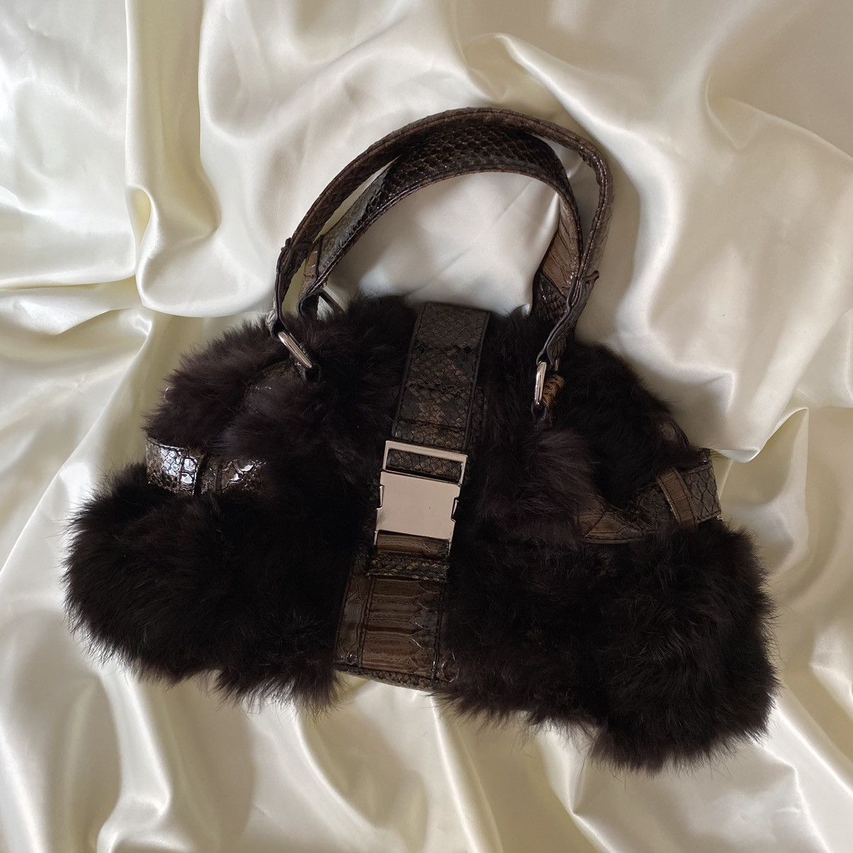 Vintage Vintage faux fur brown shoulder bag Size ONE SIZE - 3 Thumbnail
